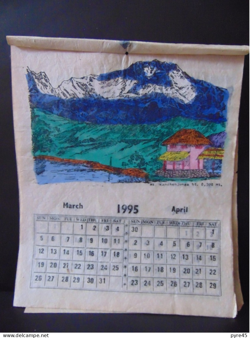 Calendrier Grand Format ( 26 X 22 Cm ) " The Himalayas Of Nepal " Année 1995, Couleurs Rehaussées à La Main  Déchirures - Grand Format : 1991-00