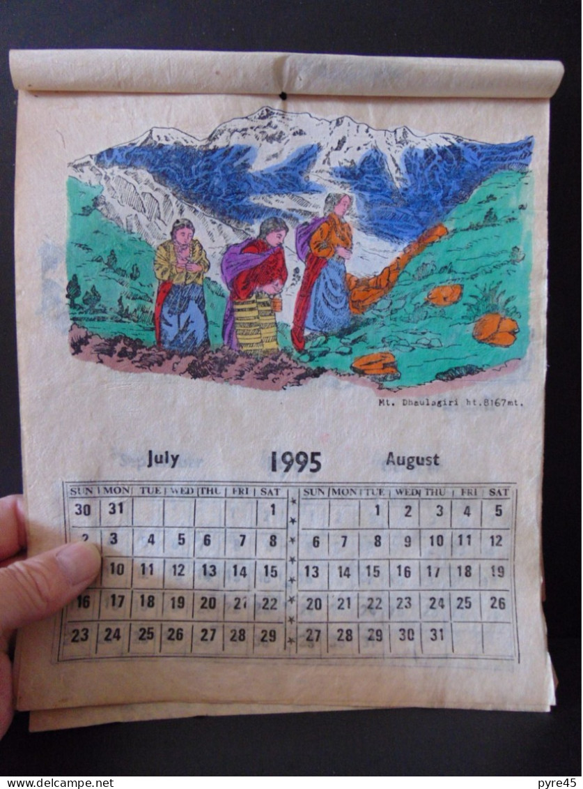 Calendrier Grand Format ( 26 X 22 Cm ) " The Himalayas Of Nepal " Année 1995, Couleurs Rehaussées à La Main  Déchirures - Tamaño Grande : 1991-00