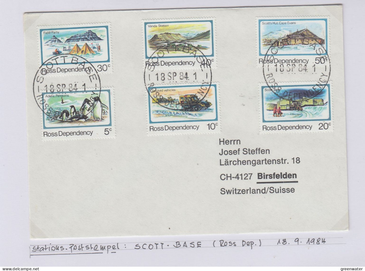 Ross Dependency Cover  Ca Scott Base 18 SP 1984 (WB164B) - Storia Postale