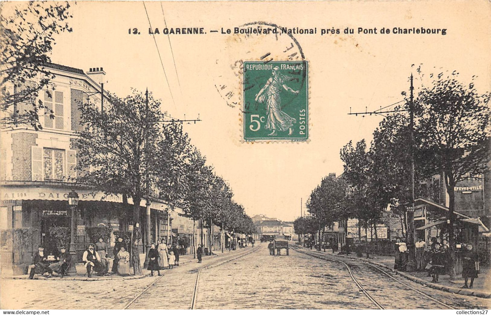 92-LA-GARENNE-COLOMBES- LE BOULEVARD NATIONAL PRES DU PONT DE CHARLEBOURG - La Garenne Colombes