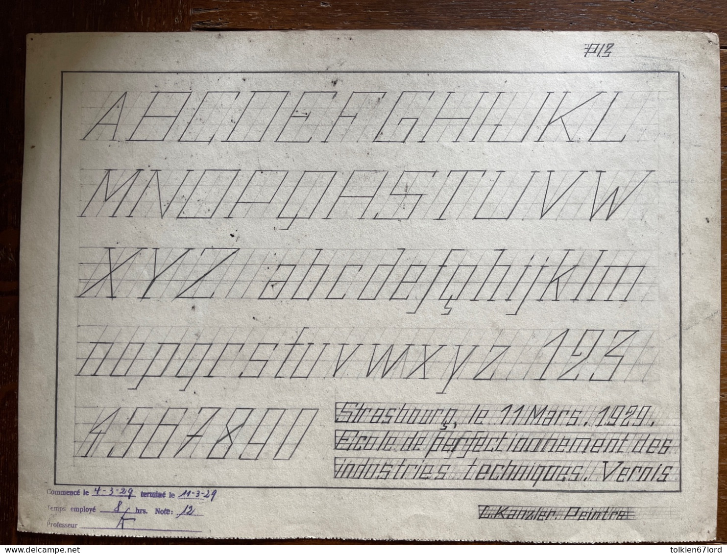 STRASBOURG 67 Bas-Rhin École de Perfectionnement des Industries Techniques Peintre L.Kanzler 1929