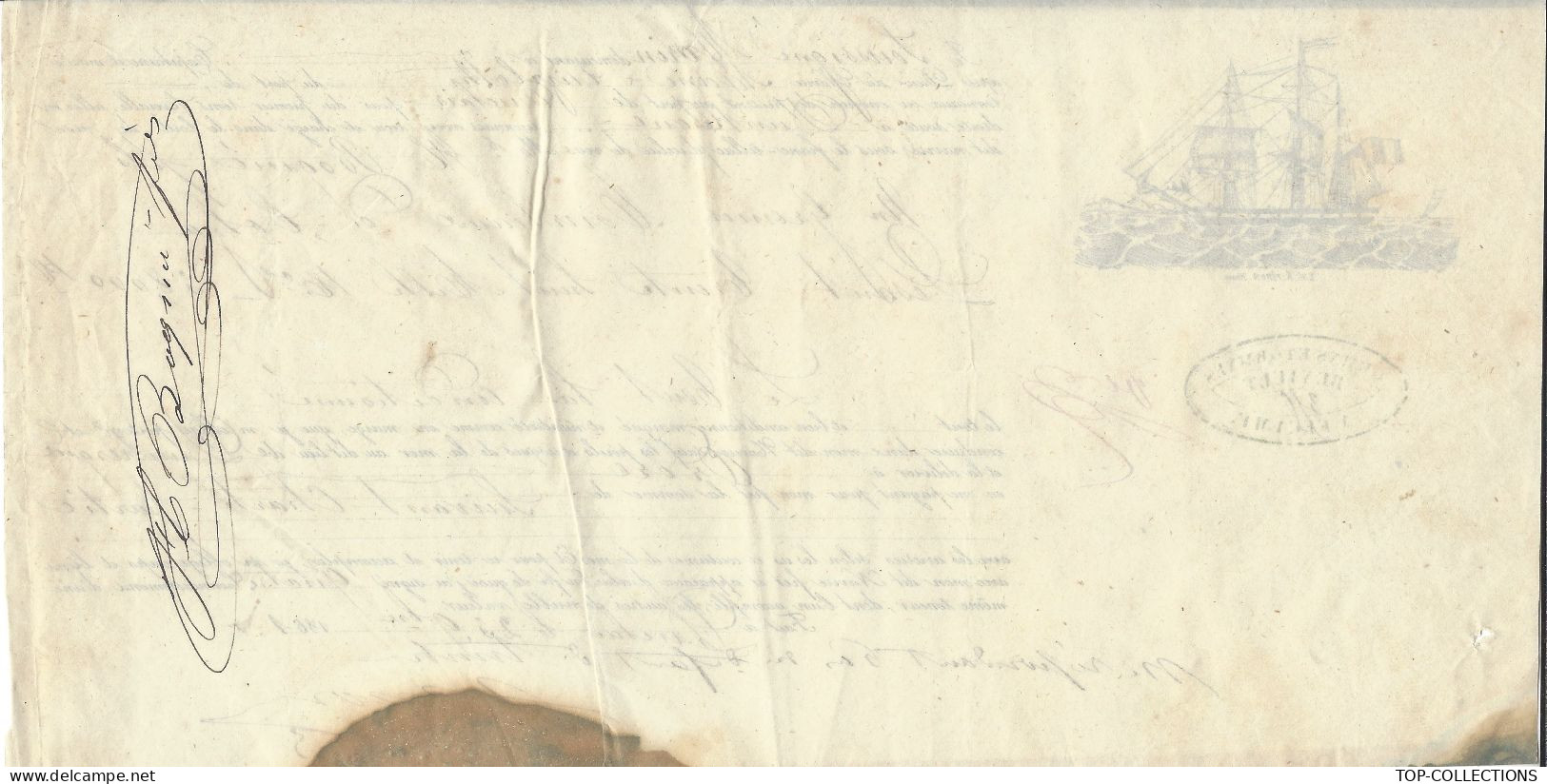 1861 CONNAISSEMENT BILL OF LADING Port De Duclair Seine Maritime Pour Dunkerque Colza Par Navire Marie Elizabeth V.SCANS - 1800 – 1899