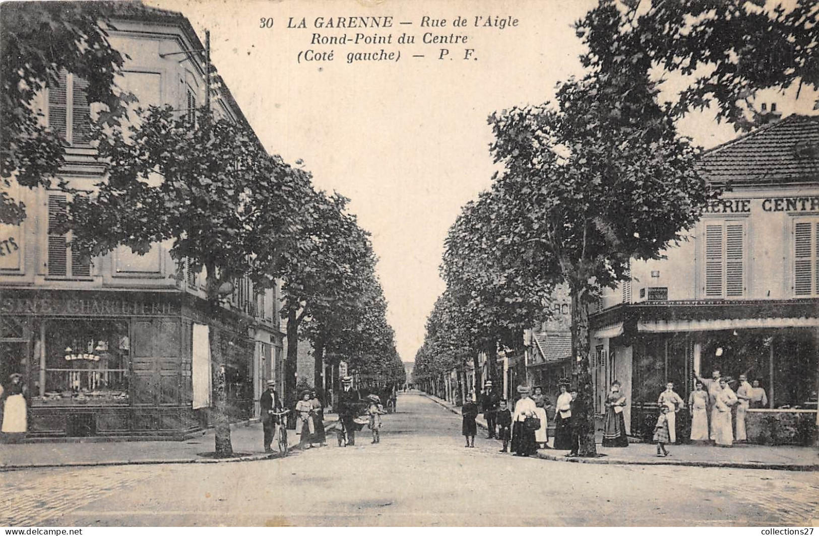 92-LA-GARENNE-COLOMBES- RUE DE L'AIGLE ROND-POINT DU CENTRE CÔTE GAUCHE - La Garenne Colombes