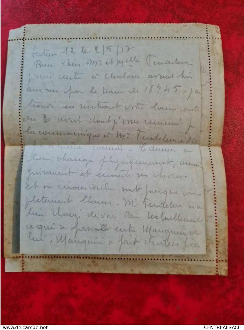 LETTRE CORRESPONDANCE MILITAIRE TRESOR POUR AUXELLES HAUT ET POSTE 1917 G.P. A 4 DOCKS D ARTILLERIE SECTEUR 12 - Sonstige & Ohne Zuordnung