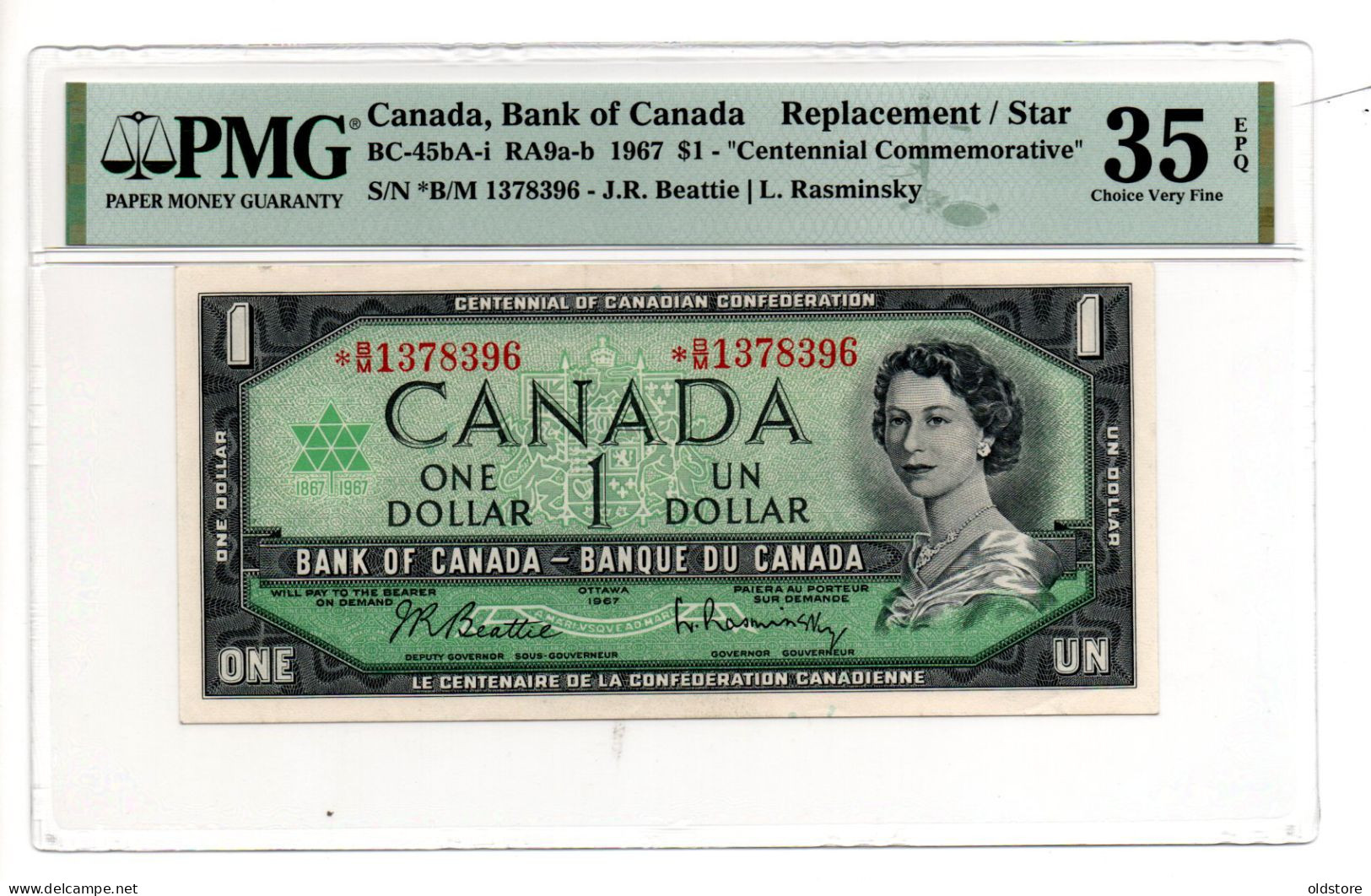 Canada Banknote - 1 Dollar - REPLACEMENT - ND 1967 - VF 35 EPQ - Canada