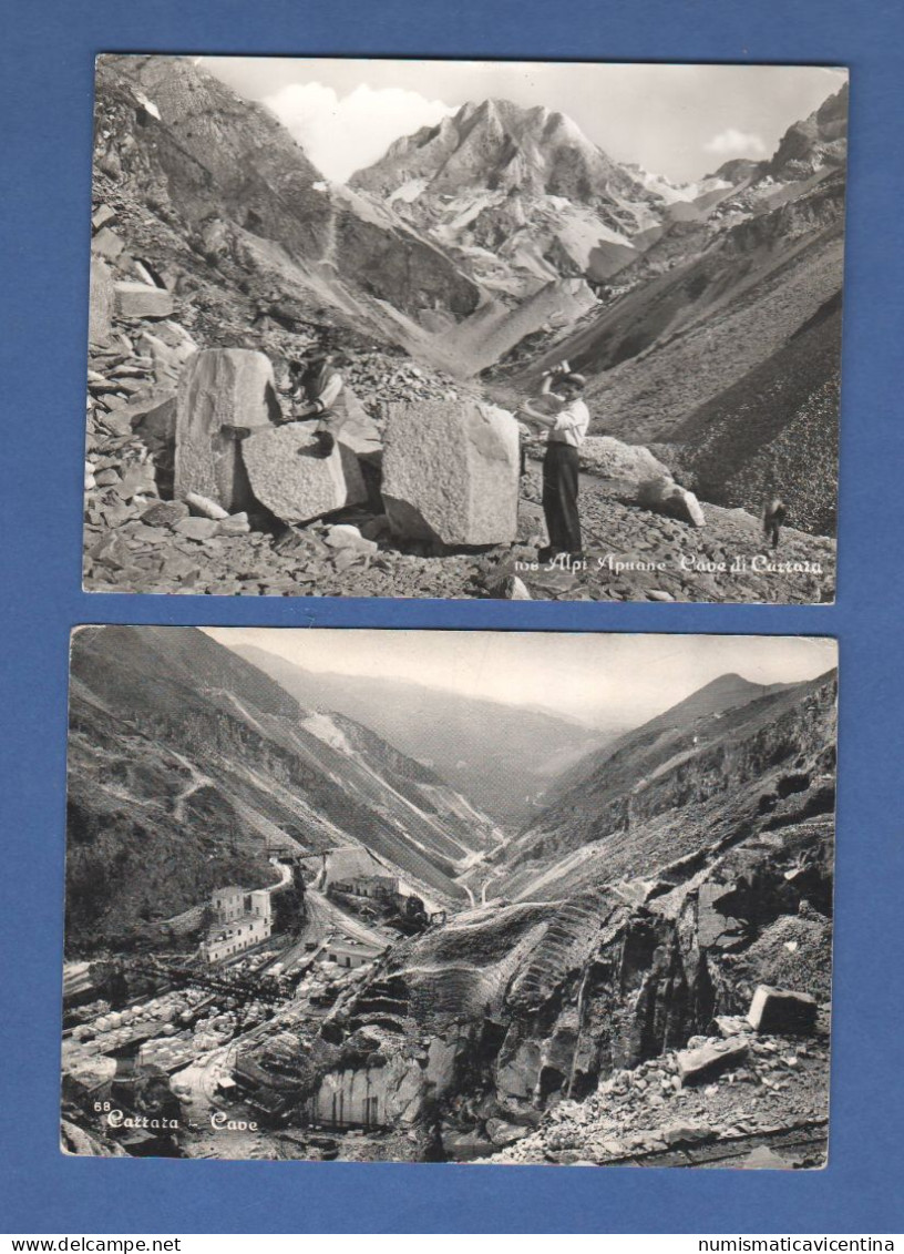 CARRARA Alpi Apuane Cave Marmi 2 Cartoline Anni '60-70 - Carrara