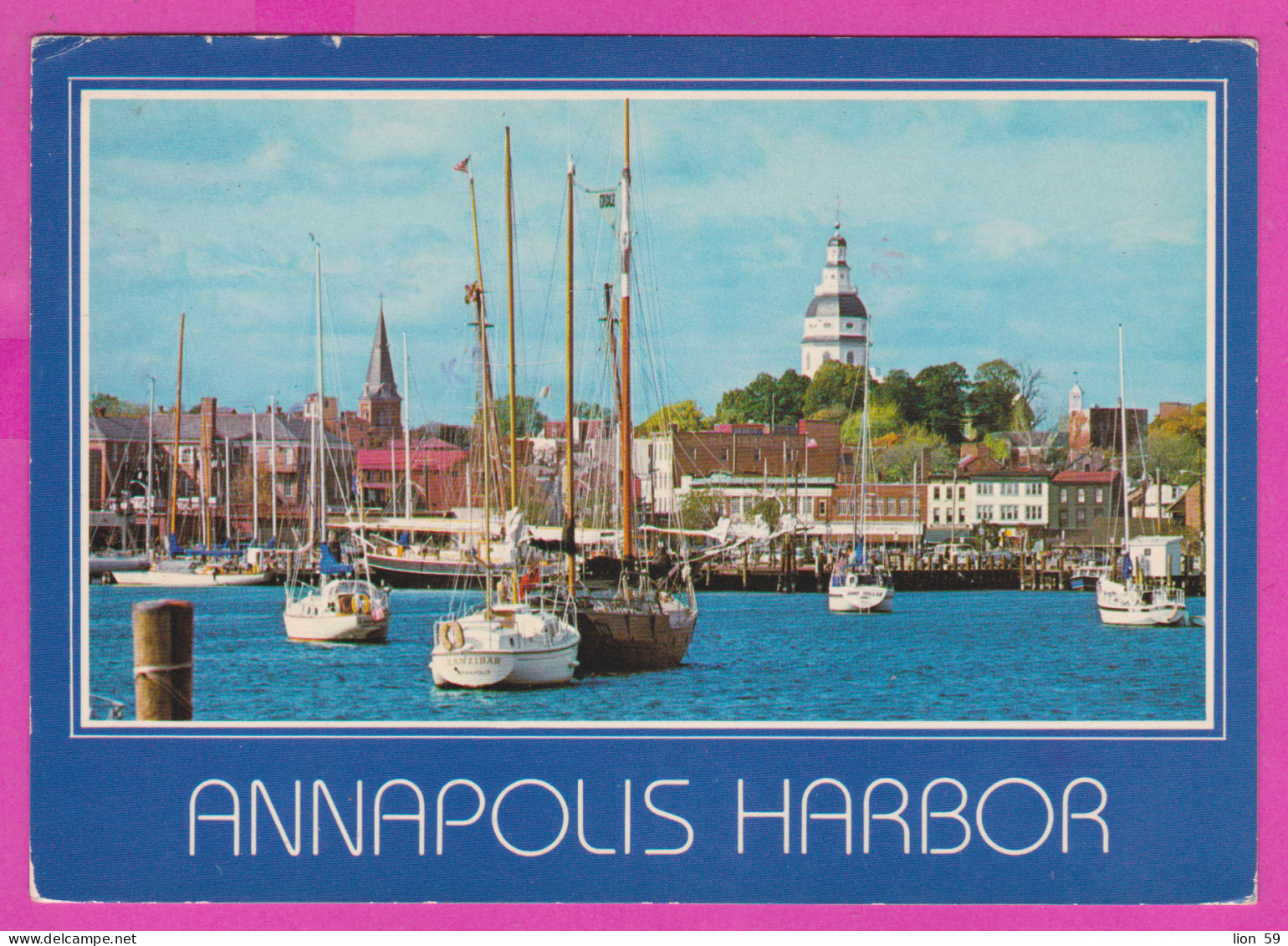 292546 / United States Maryland Annapolis Harbor PC USED (O) 1987 - 14+22 C. Julia Ward Howe Writer  Lacemaking  - Annapolis