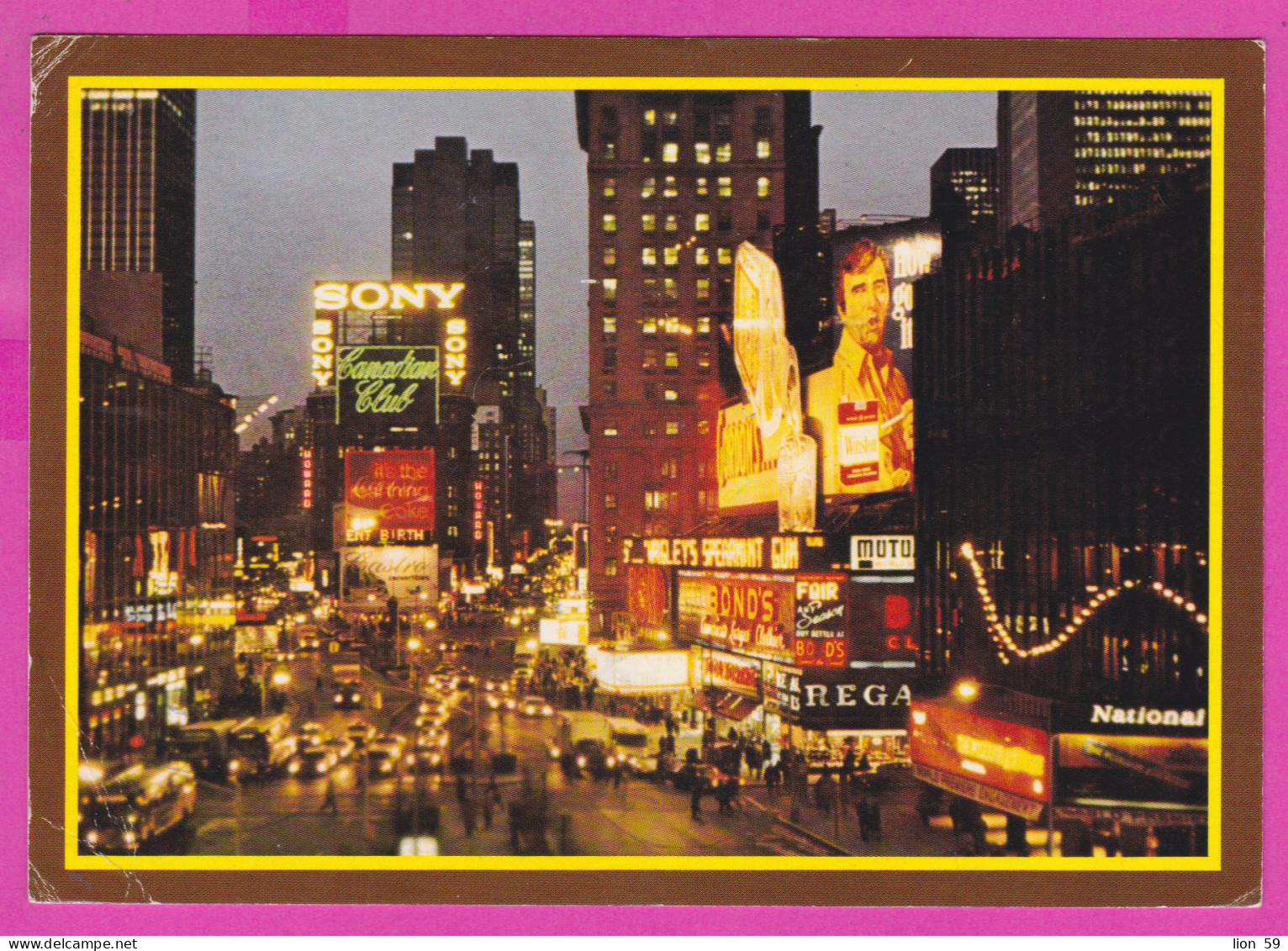292547 / United States New York City Time Square At Night PC USED (O) 1983 - 28 C. 1984 Summer Olympics Gymnastics - Time Square