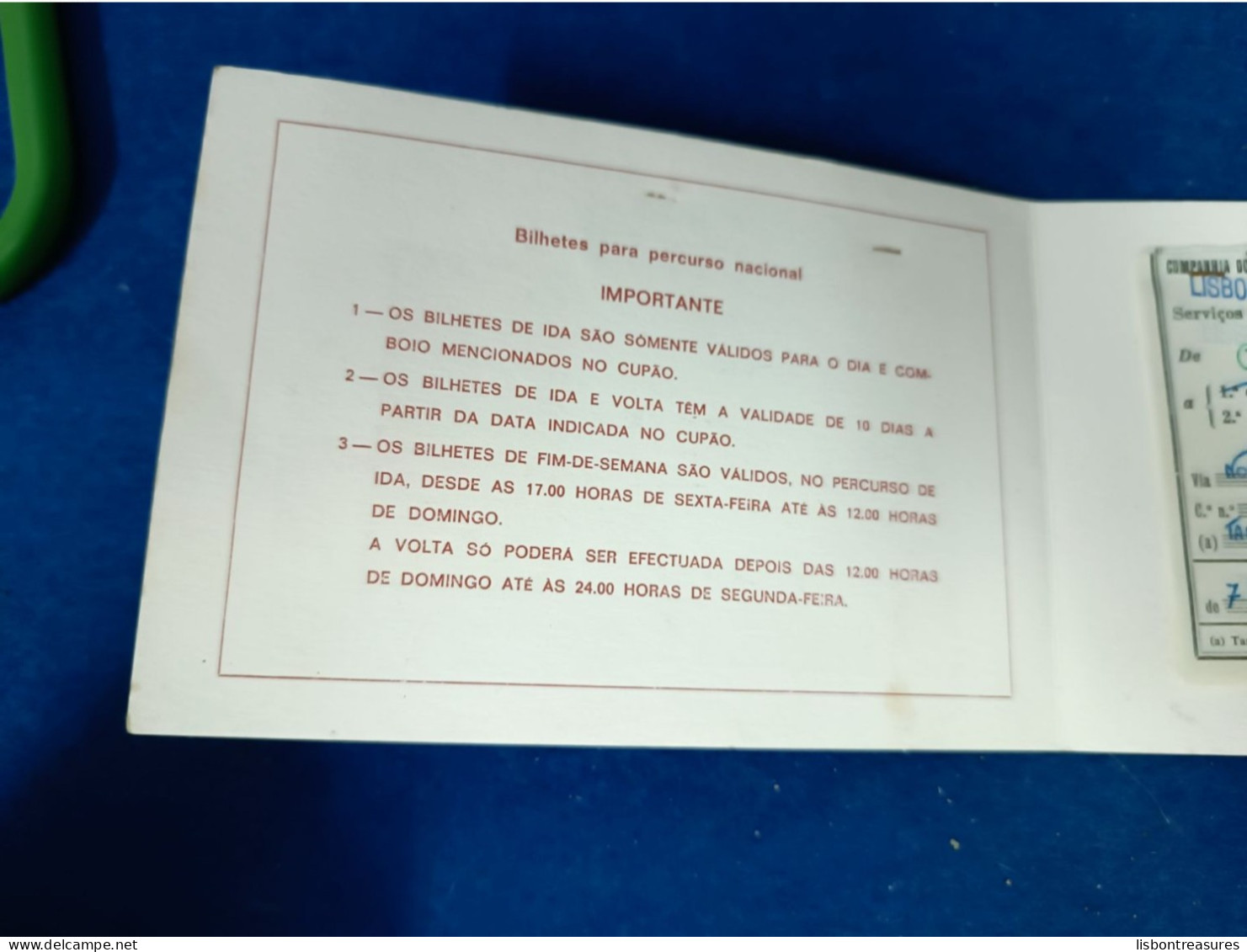 RARE ANTIQUE LOT X 2 TRAIN TICKETS LINHA DO NORTE AND LINHA DE CASCAIS 1969 W/ CARD CASE PORTUGAL - Europe