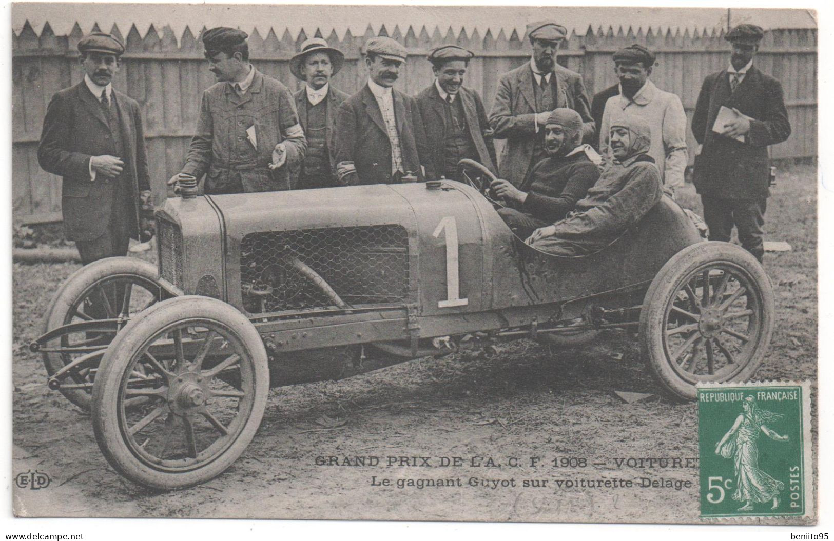 CPA Du Grand Prix De L'A.C.F 1908 - Le Gagnant GUYOT. - Grand Prix / F1