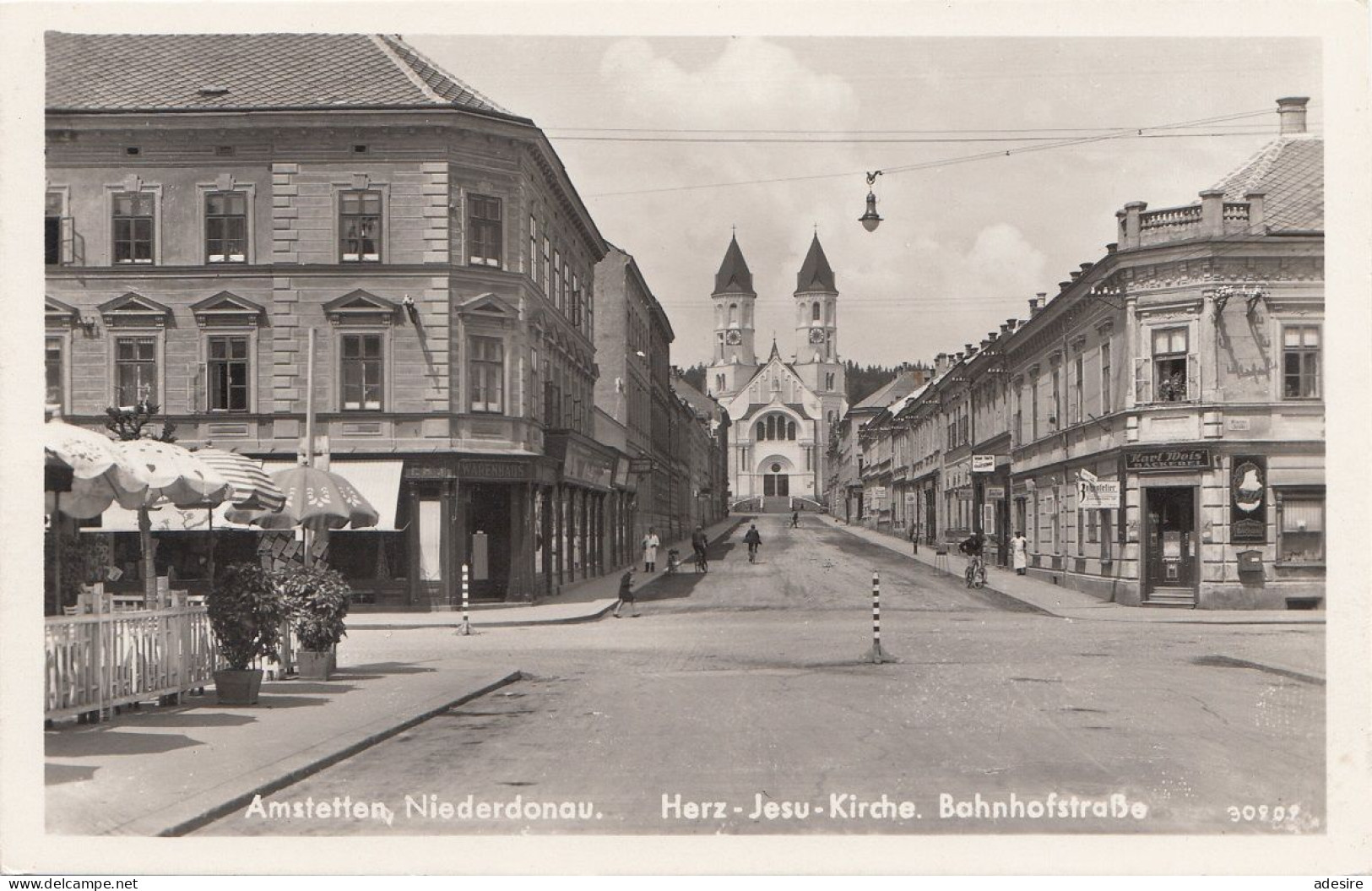 AMSTETTEN (Niederdonau) - Bahnhofstraße, Herz-Jesu-Kirche, 1941, WK II ... - Amstetten
