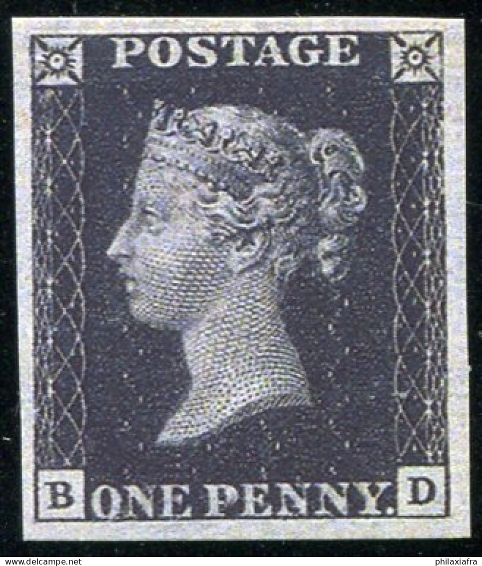 1840 Angleterre SG1 Penny Noir Neuf ** Avec Gomme, Magnifique Reproduction - Ongebruikt