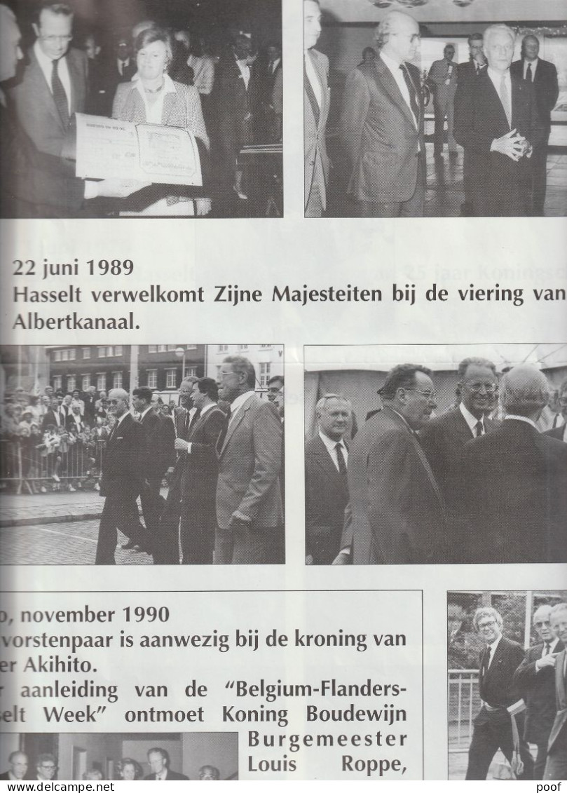 De nieuwe Hasselaar ( extra katern) aug. 1993 :collage van foto's van koninklijk bezoek aan Hasselt vanaf 1953......