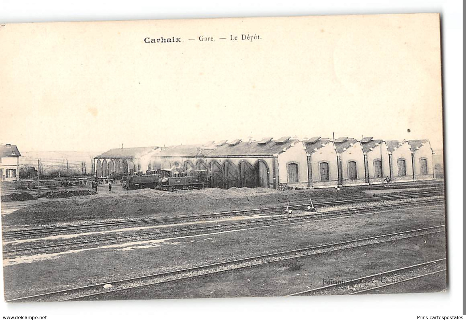 CPA 29 Carhaix Le Dépôt La Gare Et Le Train Tramway - Carhaix-Plouguer