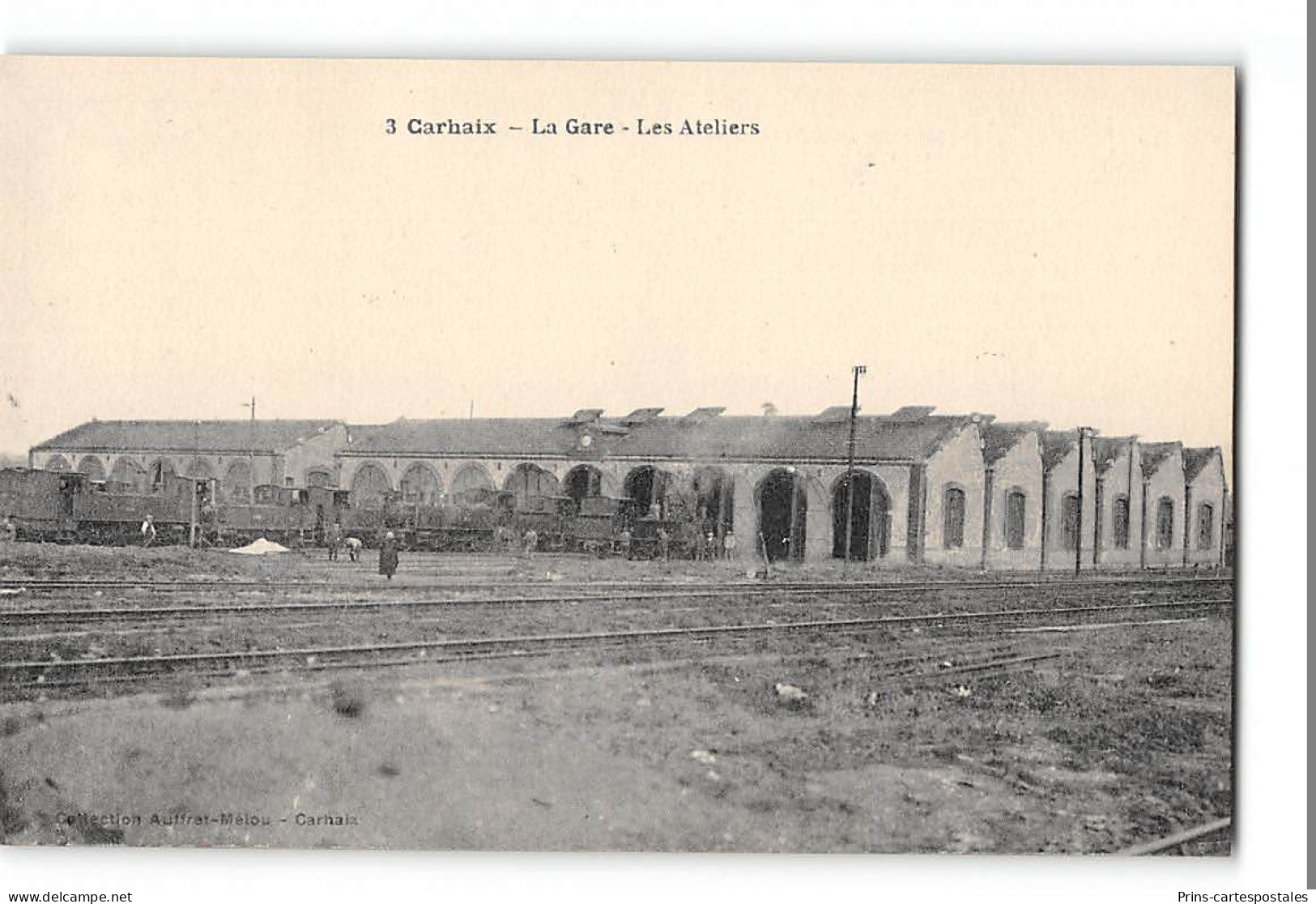 CPA 29 Carhaix Les Ateliers La Gare Et Le Train Tramway - Carhaix-Plouguer