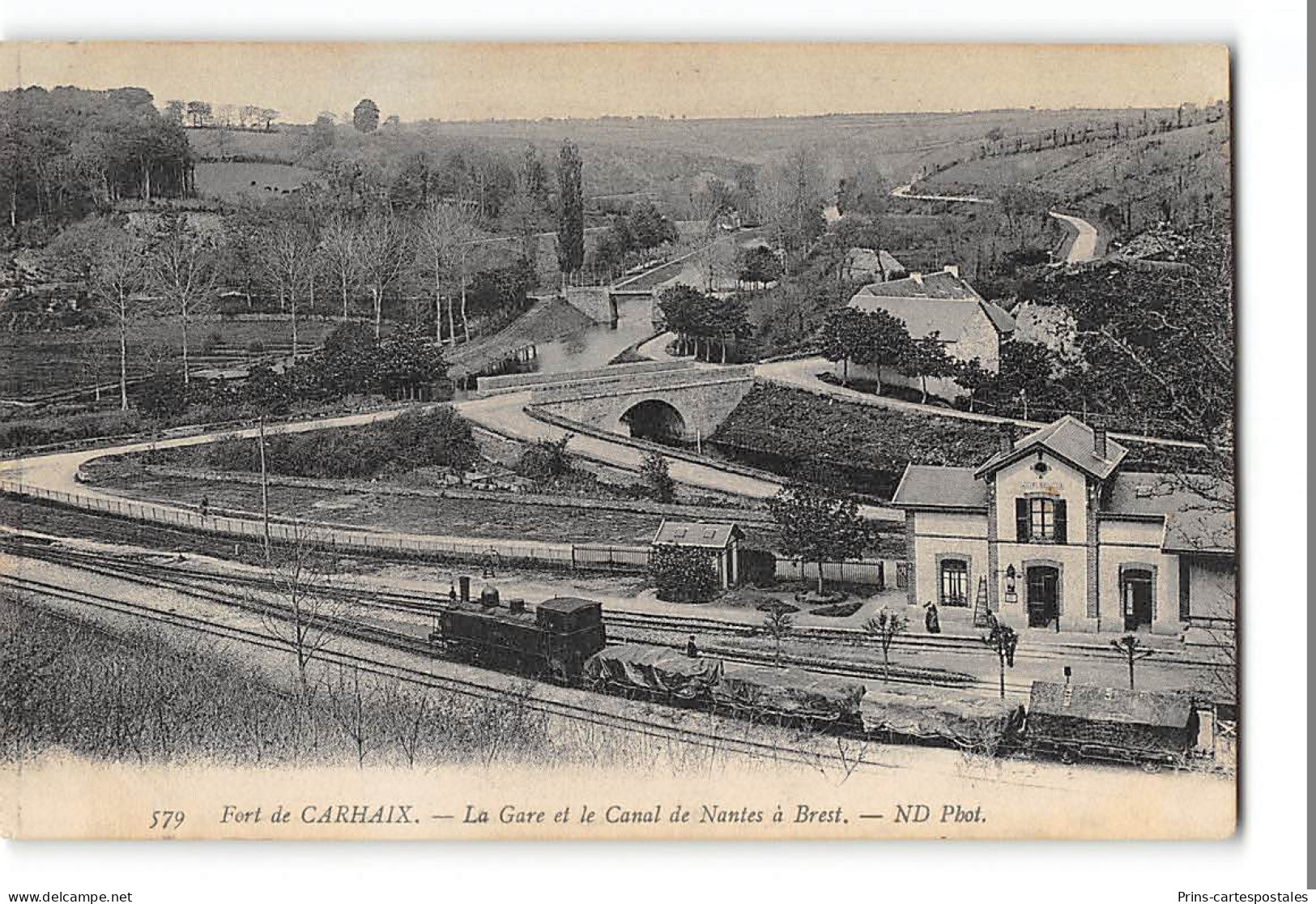 CPA 29 Carhaix Le Fort La Gare Le Canal De Nates à Brest Et Le Train Tramway - Carhaix-Plouguer