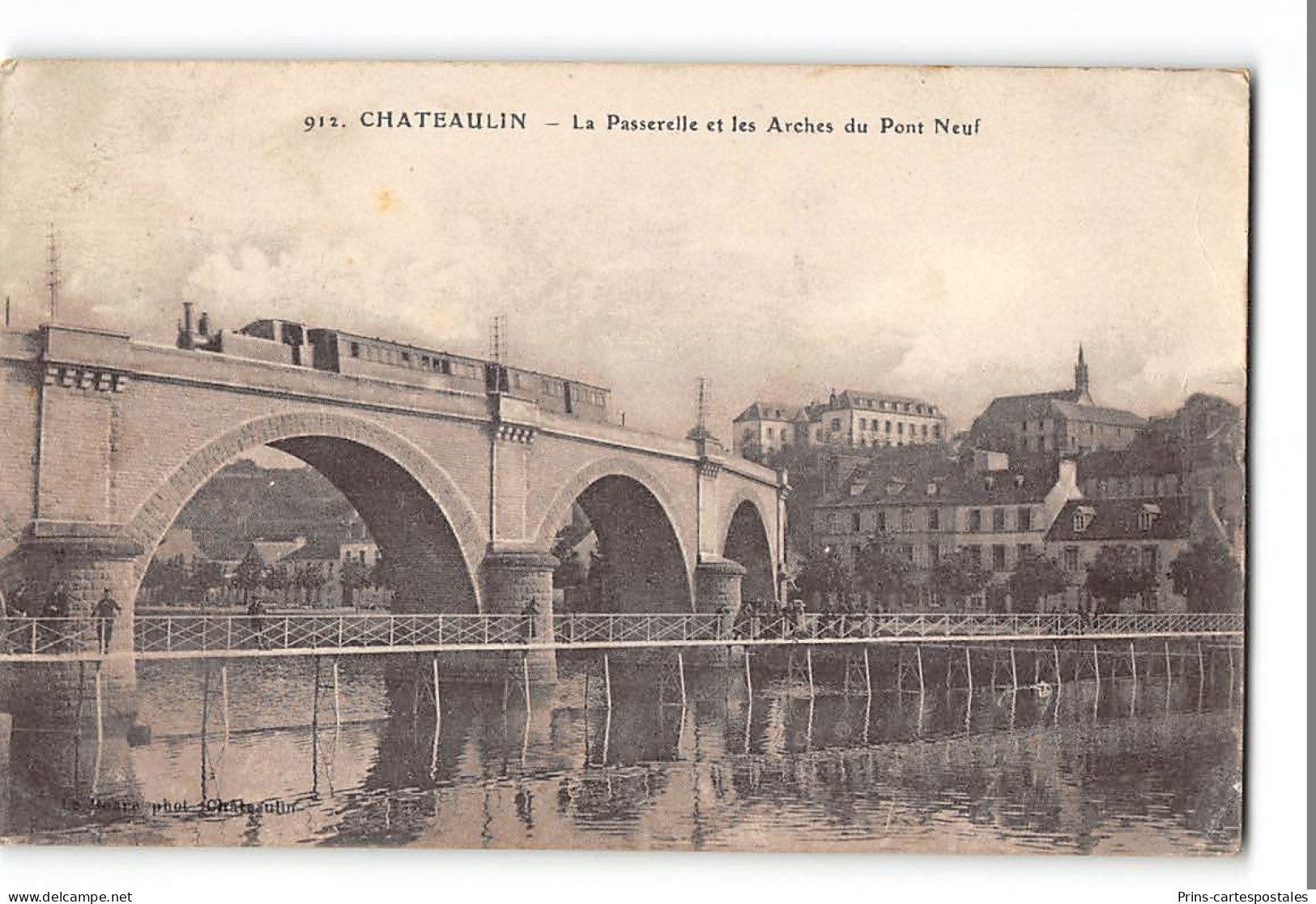 CPA 29 Châteaulin La Passerelle Et Les Arches Du Pont Neuf  - Châteaulin
