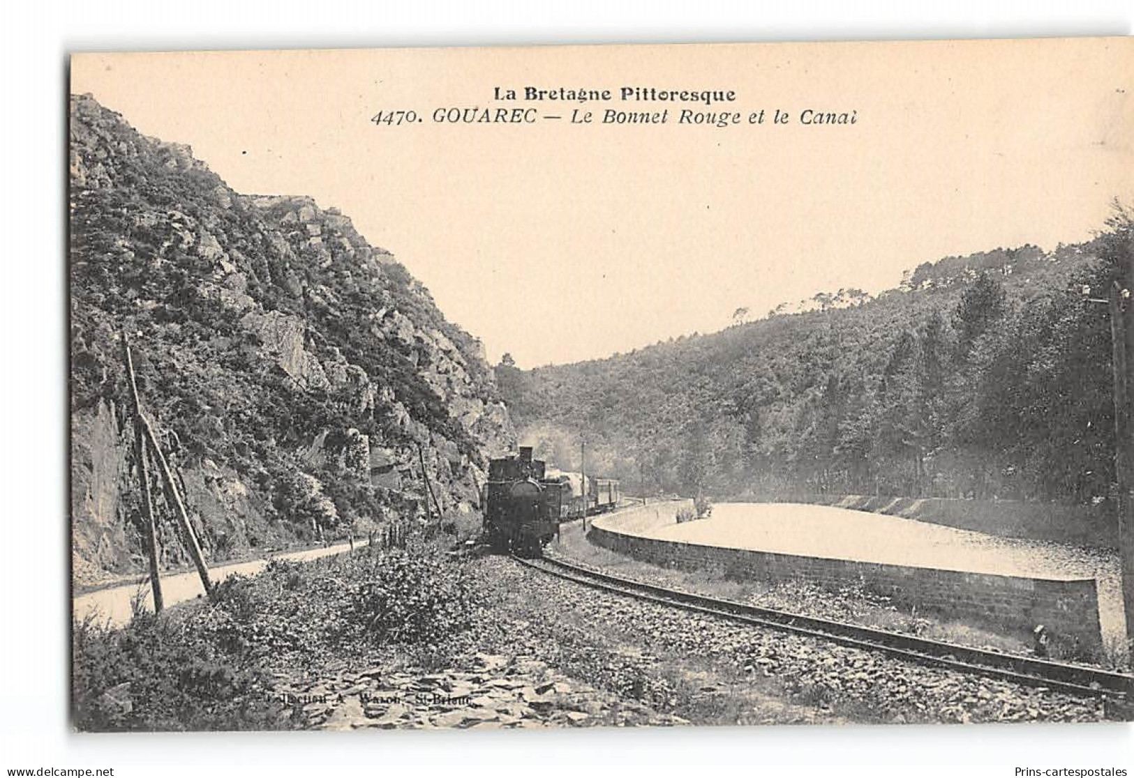 CPA 22 Gouarec Le Bonnet Rouge Et Le Canai La Bretagne Pittoresque Train Tramway - Gouarec