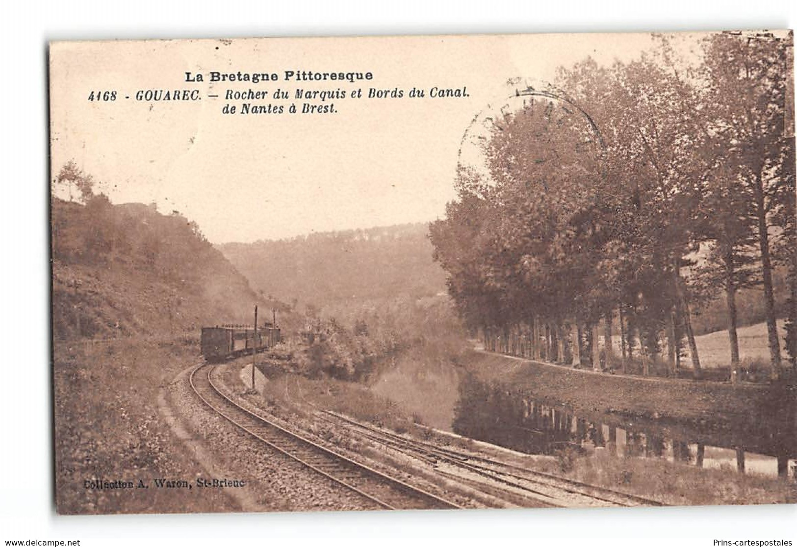 CPA 22 Gouarec Rocher Du Marquis Et Bords Du Canal De Nantes à Brest - Gouarec