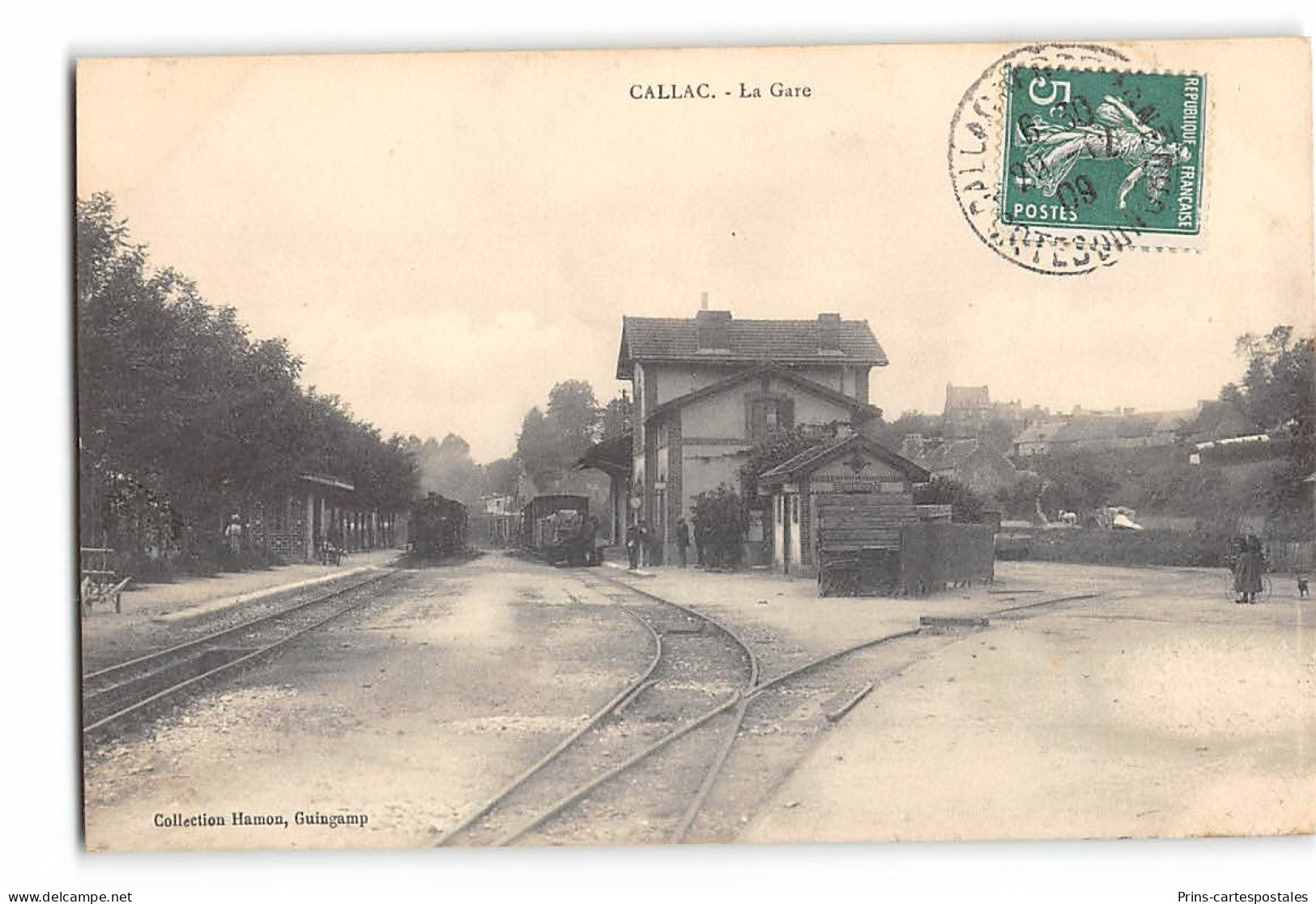 CPA 22 Callac La Gare Et Le Train Tramway - Callac