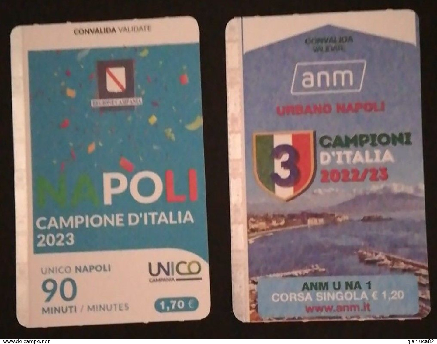 Coppia Biglietti ANM Napoli Campioni D’Italia 2022/2023 (73)  Come Da Foto Viaggiati - Ohne Zuordnung