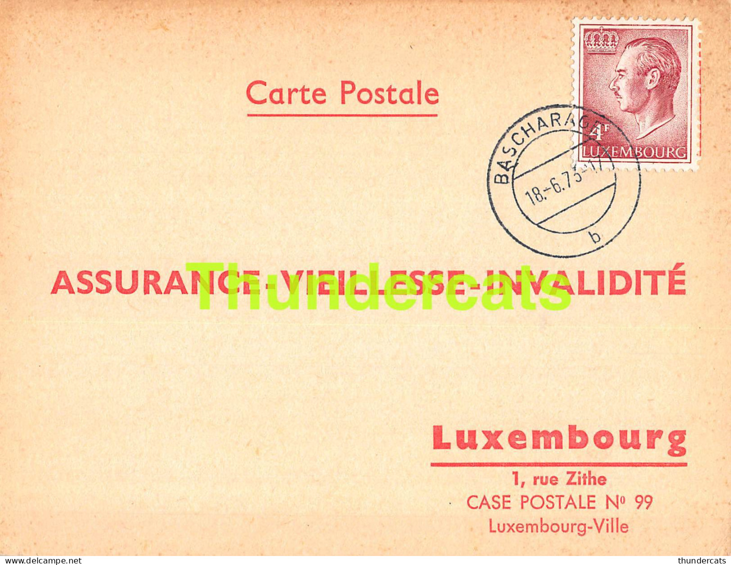 ASSURANCE VIEILLESSE INVALIDITE LUXEMBOURG 1973 SCHOLTES FELGEN BASCHARAGE  - Briefe U. Dokumente