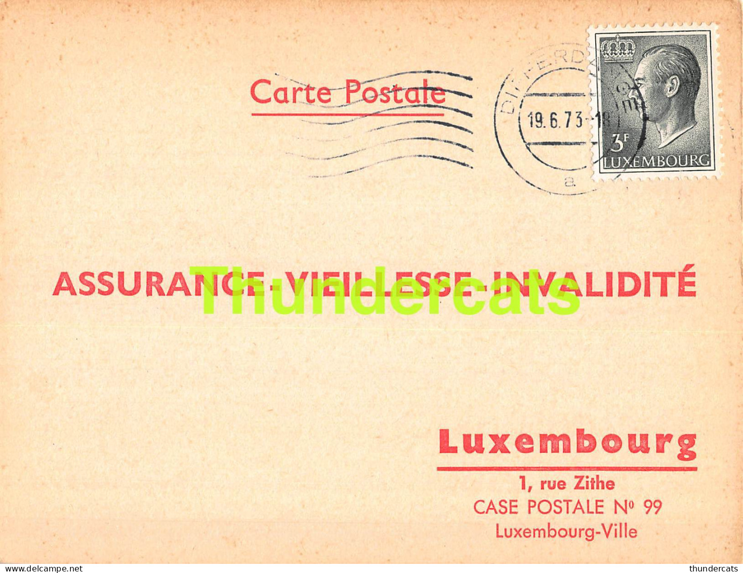 ASSURANCE VIEILLESSE INVALIDITE LUXEMBOURG 1973 WELTER GILLEN DIFFERDANGE  - Cartas & Documentos