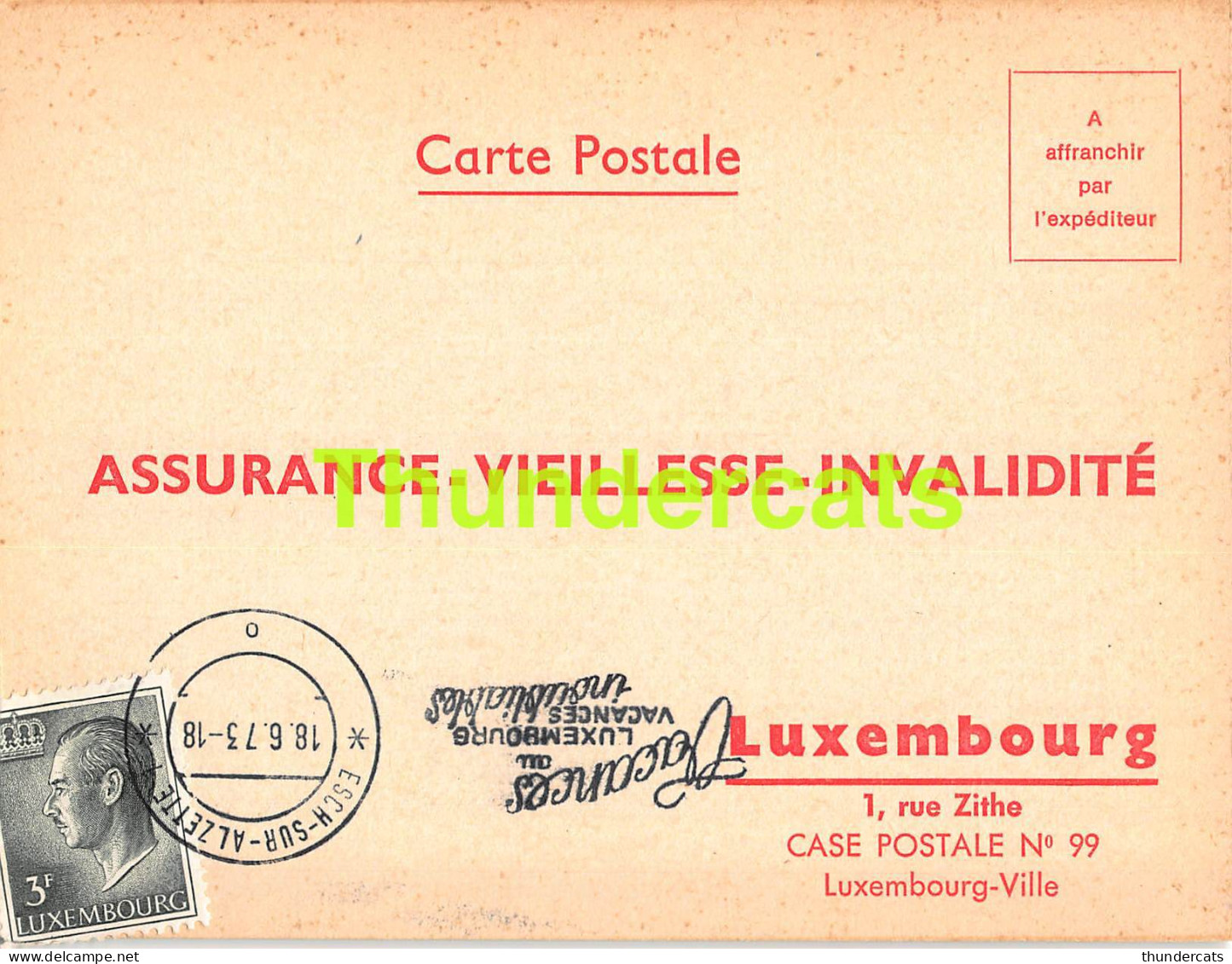 ASSURANCE VIEILLESSE INVALIDITE LUXEMBOURG 1973 SCHMITZ WENGLER ESCH SUR ALZETTE  - Cartas & Documentos