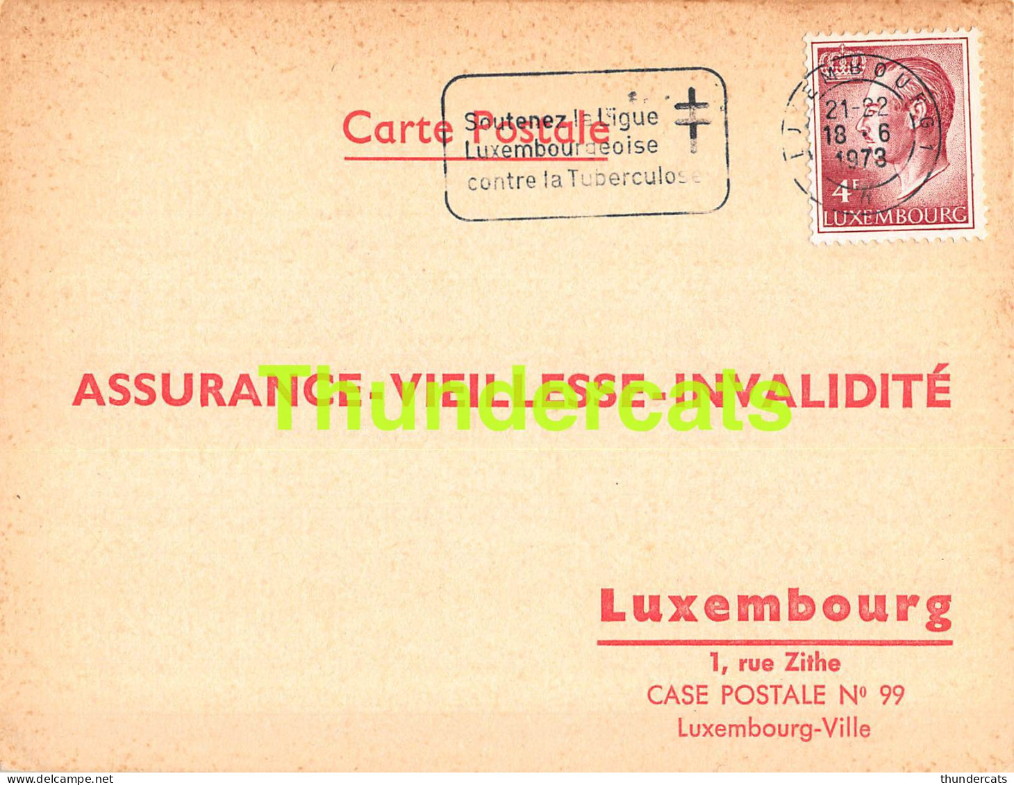 ASSURANCE VIEILLESSE INVALIDITE LUXEMBOURG 1973 KLOPP VAX BONNEVOIE  - Cartas & Documentos