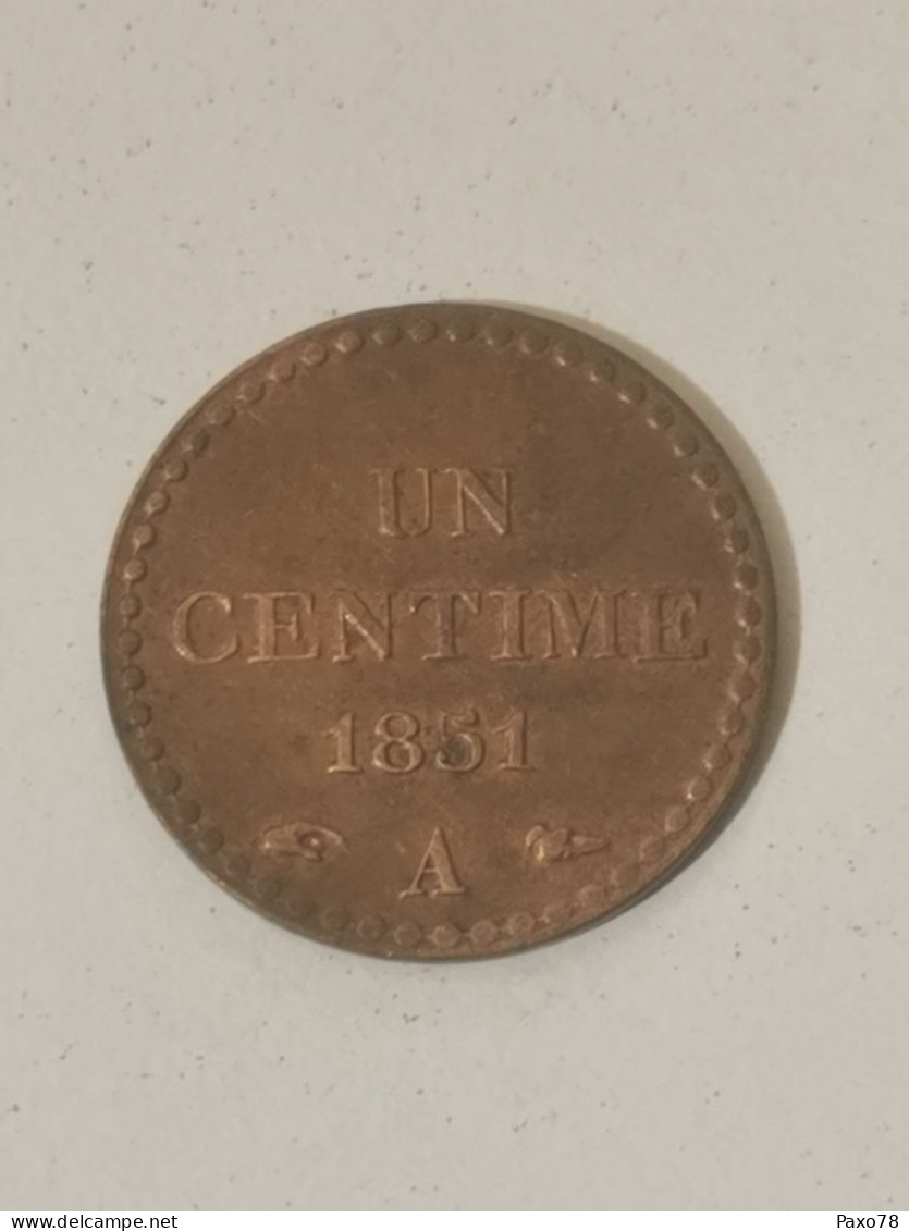 1 Centime Dupré IIe République 1851A, Excellent état - 1 Centime