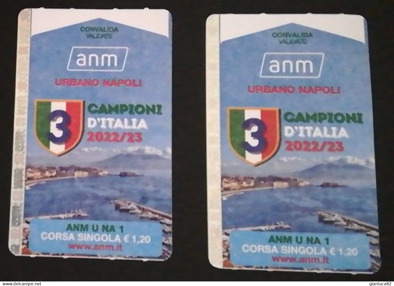 Coppia Biglietti ANM Napoli Campioni D’Italia 2022/2023 (74)  Come Da Foto Staz. Diverse - Non Classés