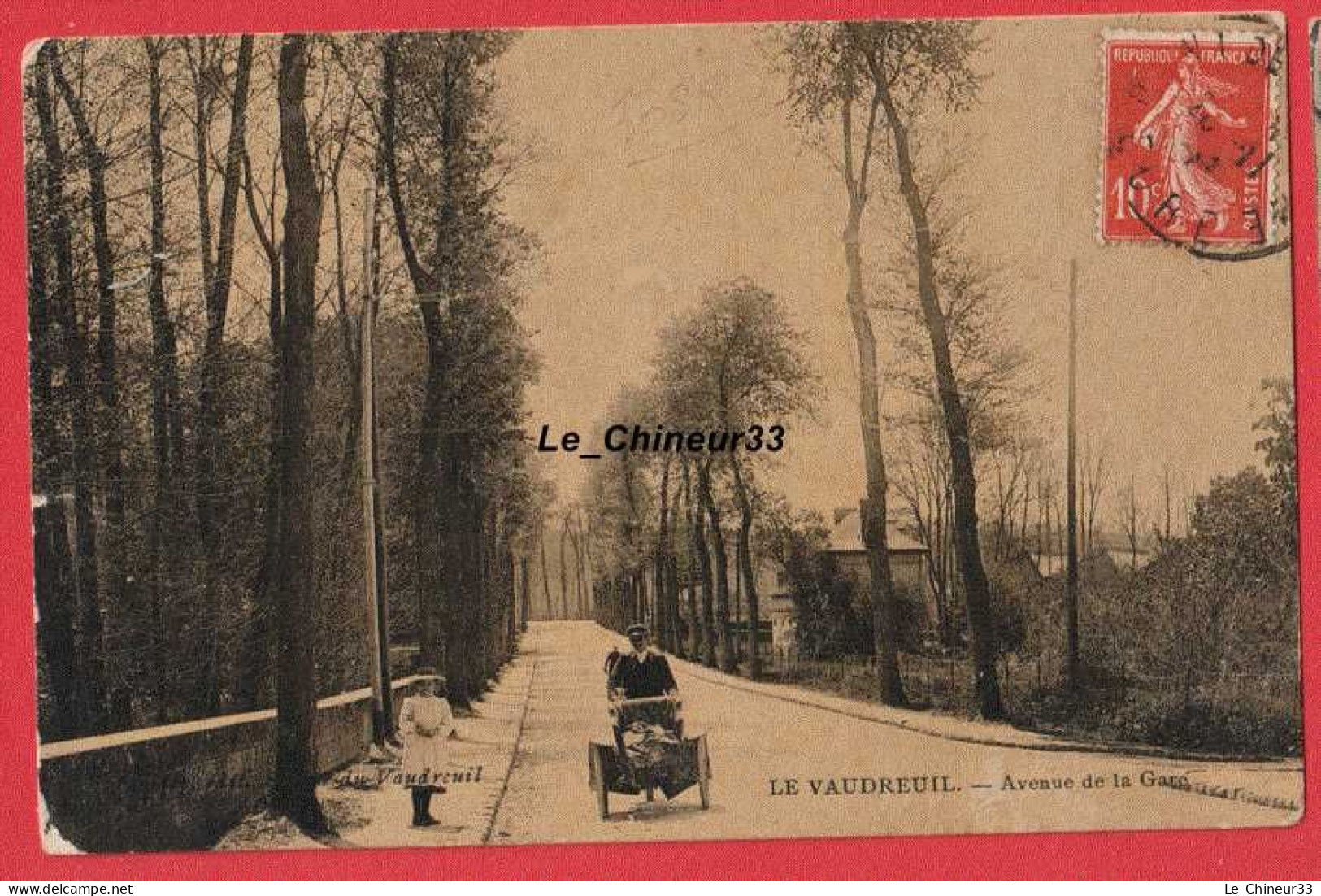 27 - LE VAUDREUIL---Avenue De La Gare--Tricycle----colorisée - Le Vaudreuil