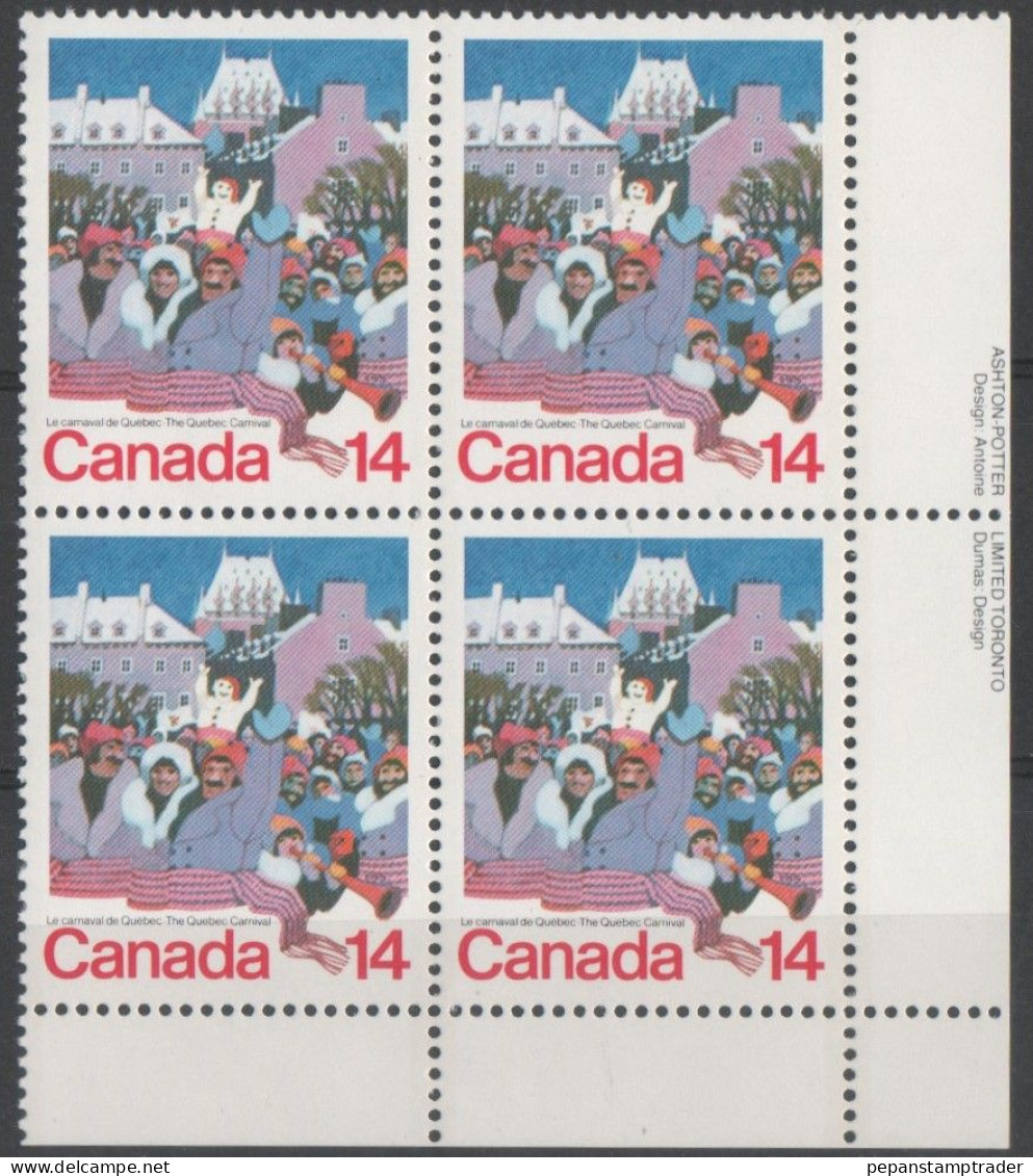 Canada - #780 - MNH PB  Of 4 - Num. Planches & Inscriptions Marge
