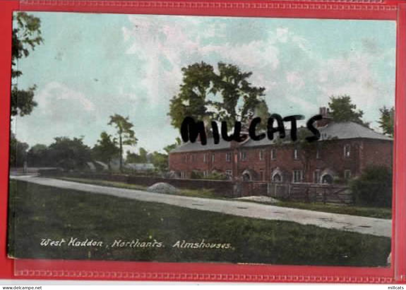 NORTHAMPTONSHIRE  WEST HADDON   ALMSHOUSES   SOCIAL + POSTAL  HISTORY Pu 1908 LONG BUCKBY THIMBLE POSTMARK - Northamptonshire