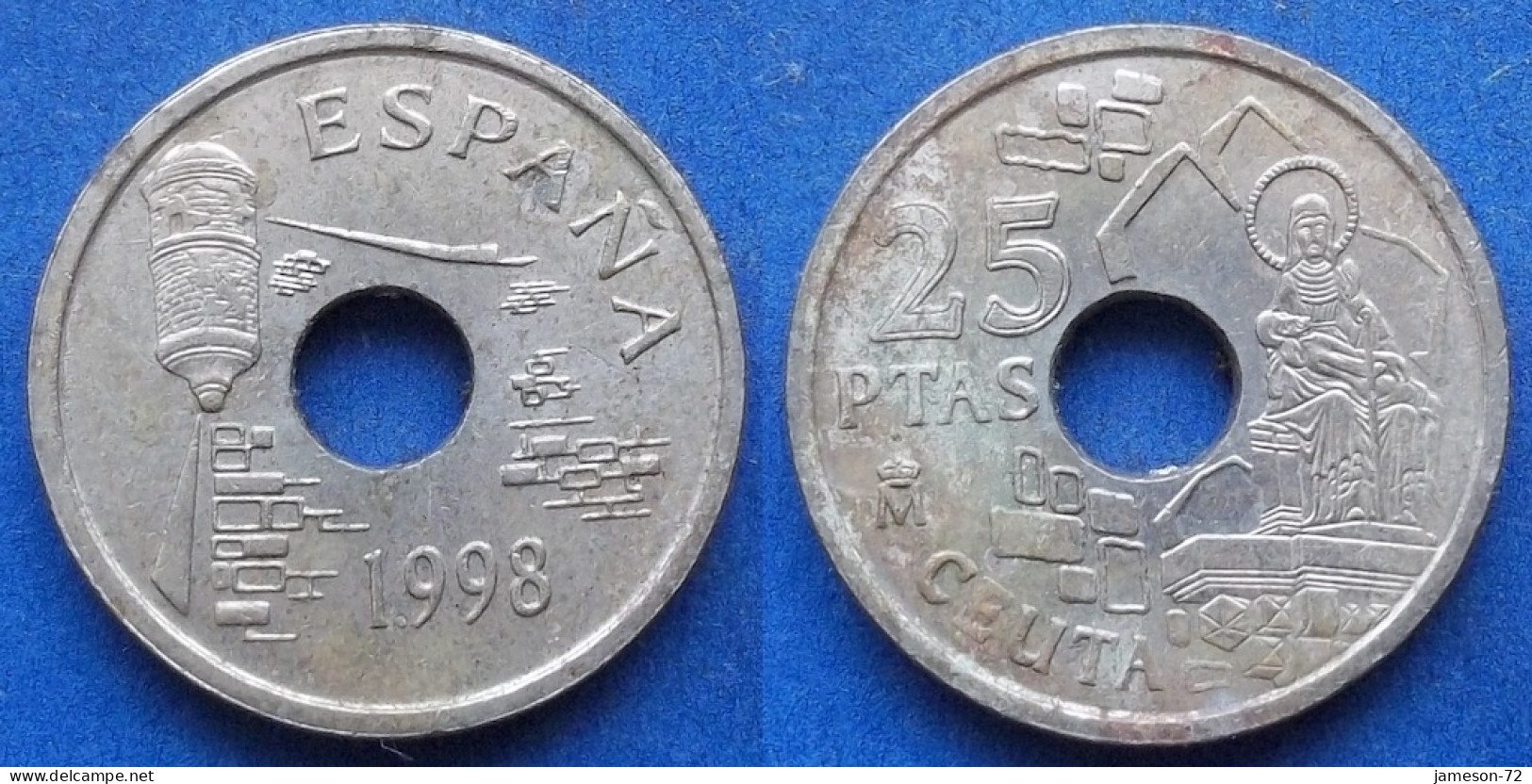 SPAIN - 25 Pesetas 1998 "Ceuta" KM# 990 Juan Carlos I Peseta Coinage (1975-2002) - Edelweiss Coins - 25 Pesetas