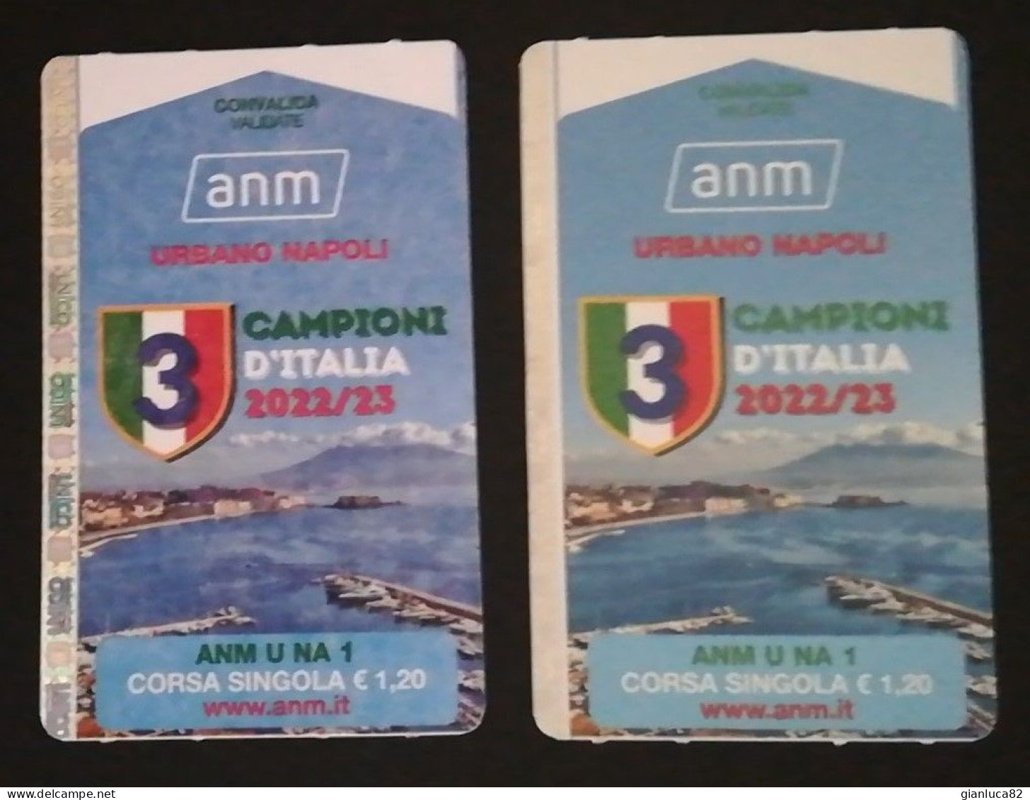 Coppia Biglietti ANM Napoli Campioni D’Italia 2022/2023 Viaggiato/non Viaggiato (75)  Come Da Foto - Non Classés