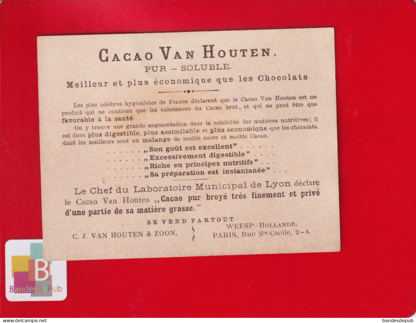 VAN HOUTEN Cacao  Chocolat Jolie Chromo FIVE O CLOCK Angleterre Heure Du THE Champenois ? - Van Houten