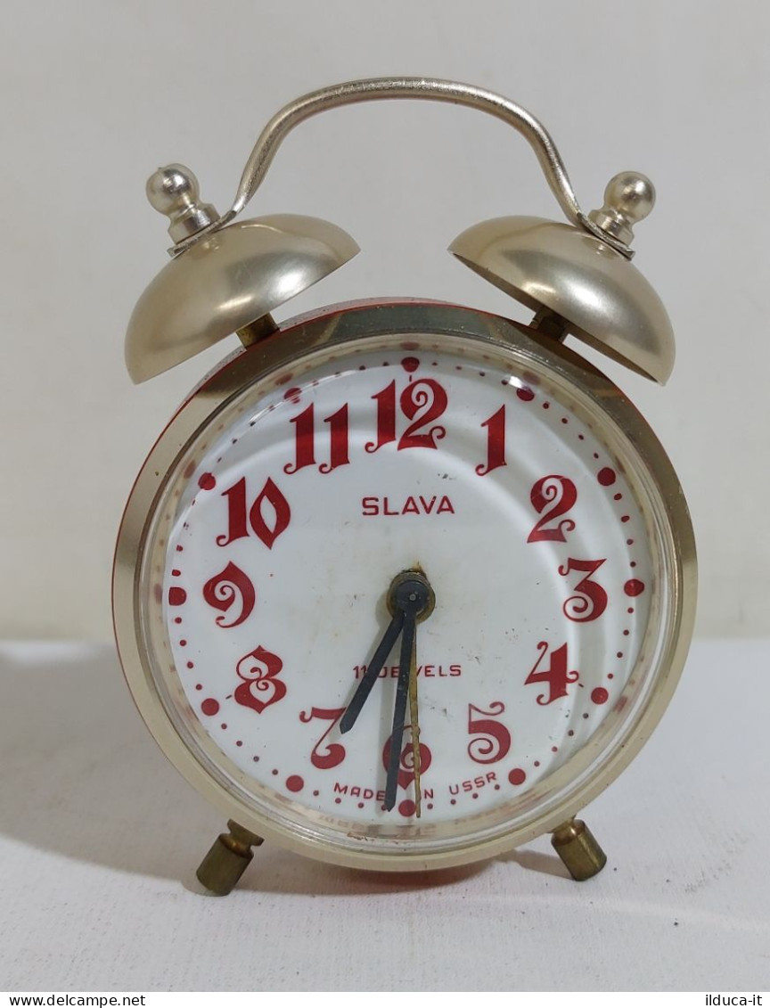 45992 Sveglia A Carica A Molla Vintage SLAVA 11 Jewels - Made In USSR - Alarm Clocks