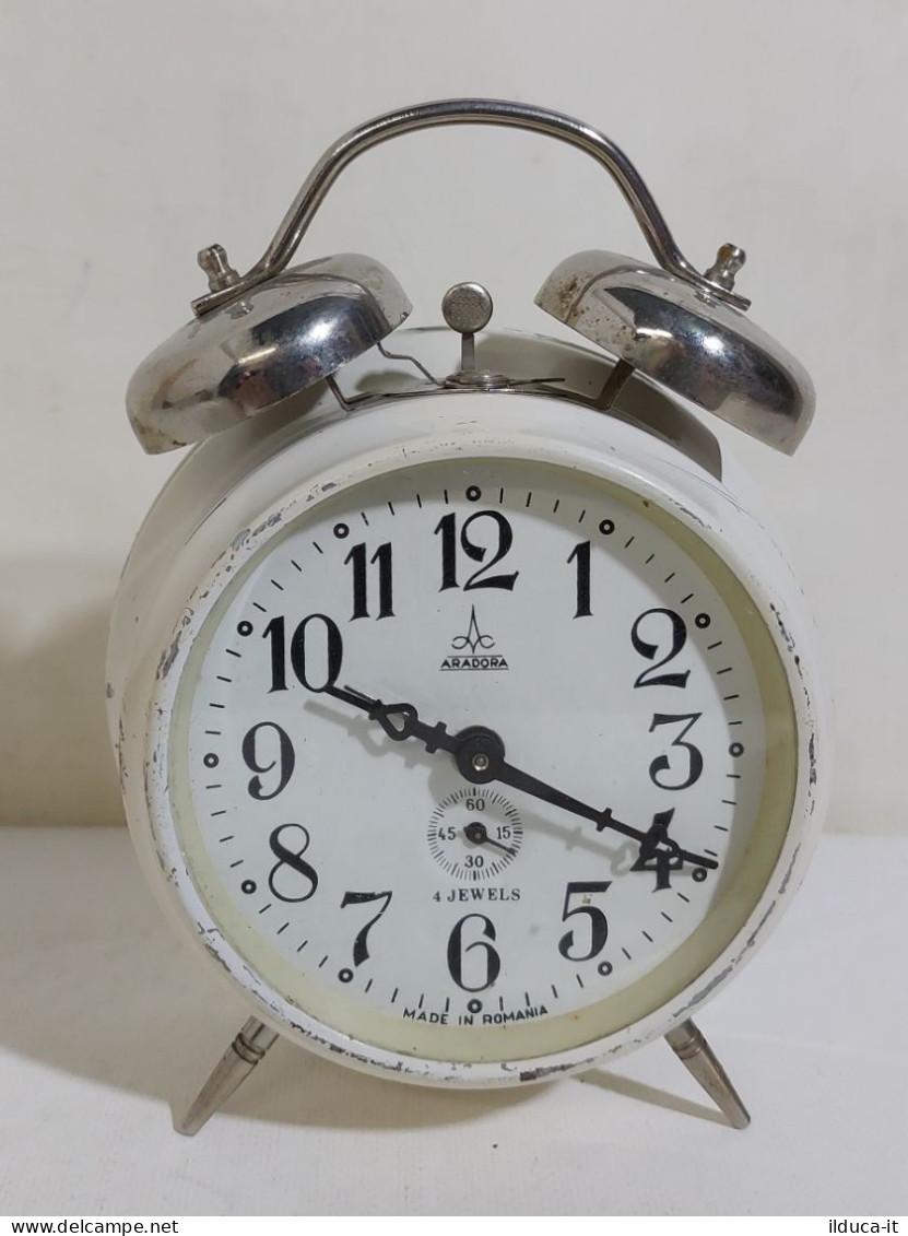 45993 Sveglia A Carica A Molla Vintage Aradora 4 Jewels - Made In Romania - Alarm Clocks