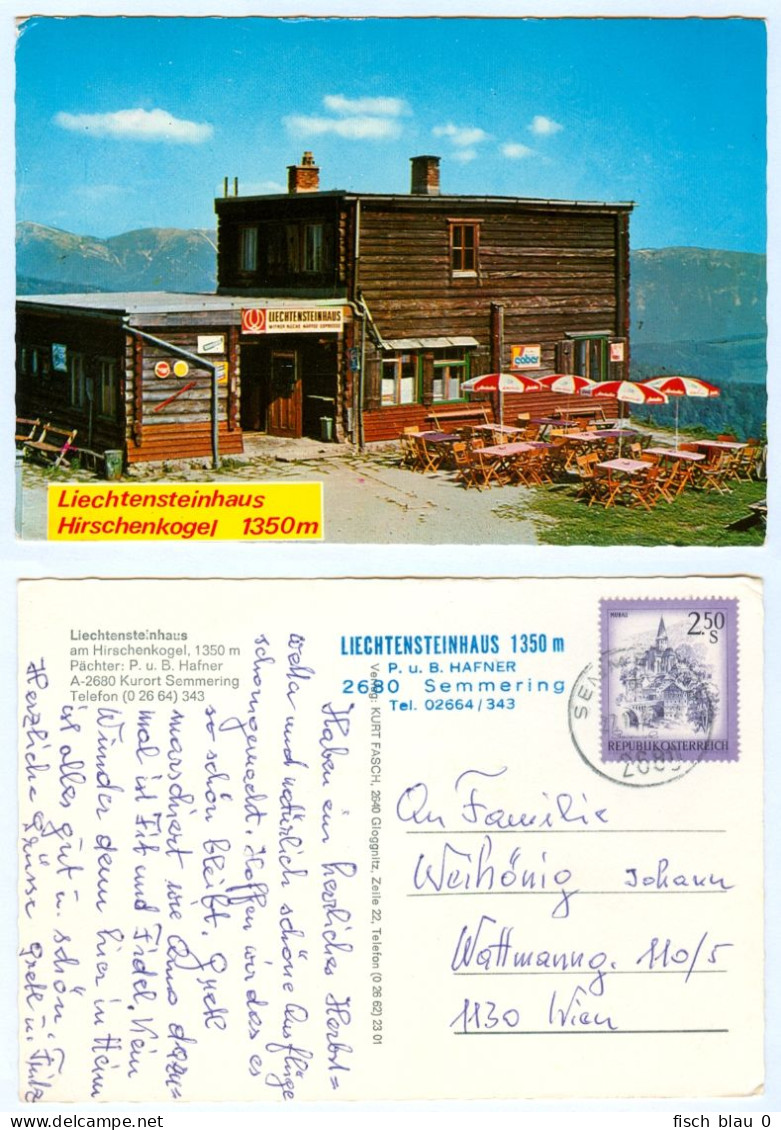 AK Schutzhütte Liechtensteinhaus Hirschenkogel P. U.B. Hafner Kurort Semmering-Pass Bezirk Neunkirchen Industrieviertel - Semmering