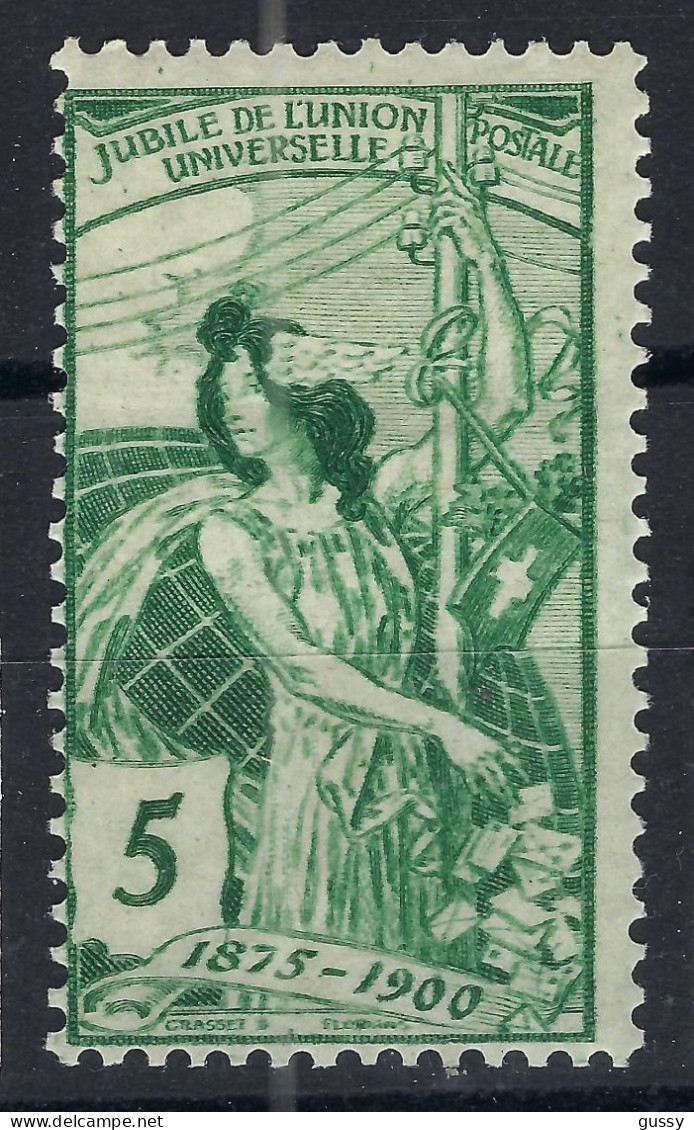 SUISSE Ca.1900: Le ZNr. 77C Neuf**, Var. Trait Vertical Au-dessus Du "8" De "1875" - Neufs