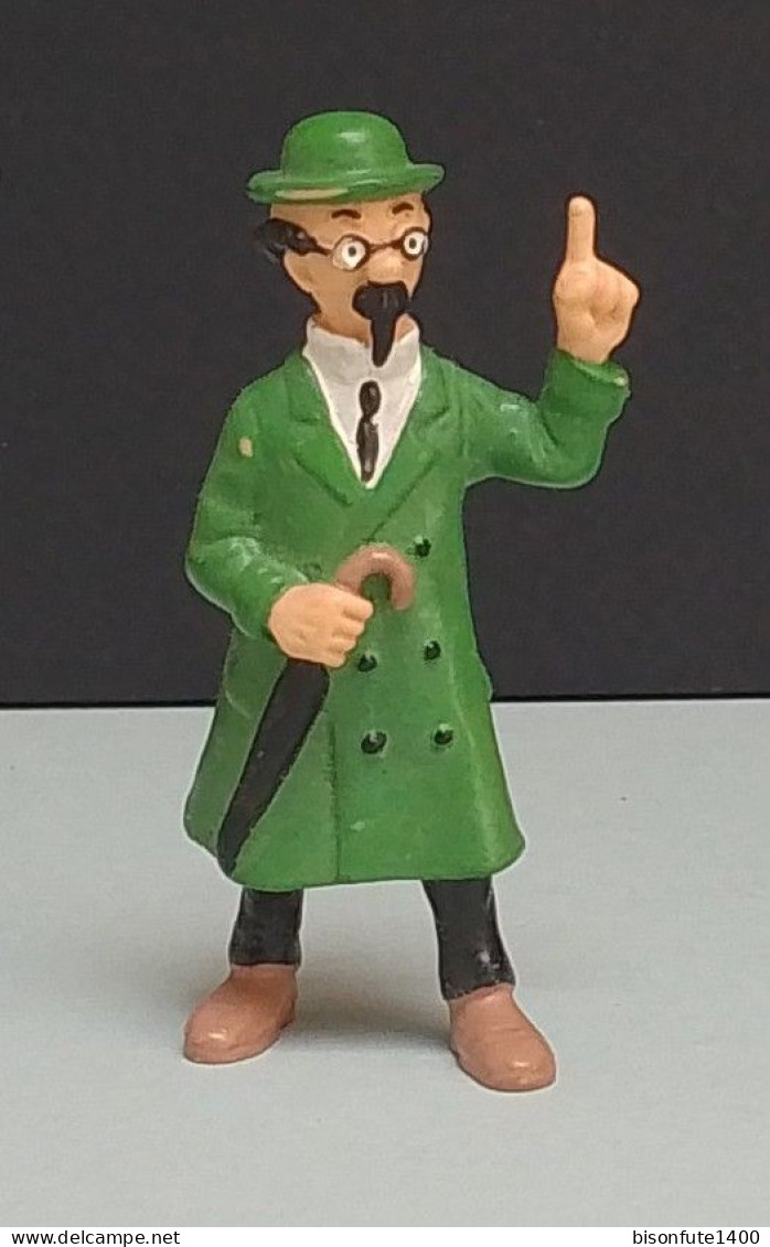 Tintin : Figurine Professeur TOURNESOL Avec Son Parapluie BULLY De 1990 En Plastique Souple - H. 80mm ( Voir Photos ). - Tintin