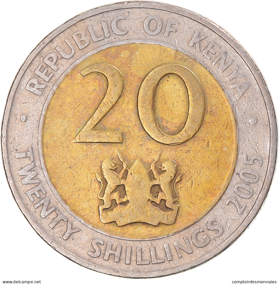 Monnaie, Kenya, 20 Shillings, 2005 - Kenia