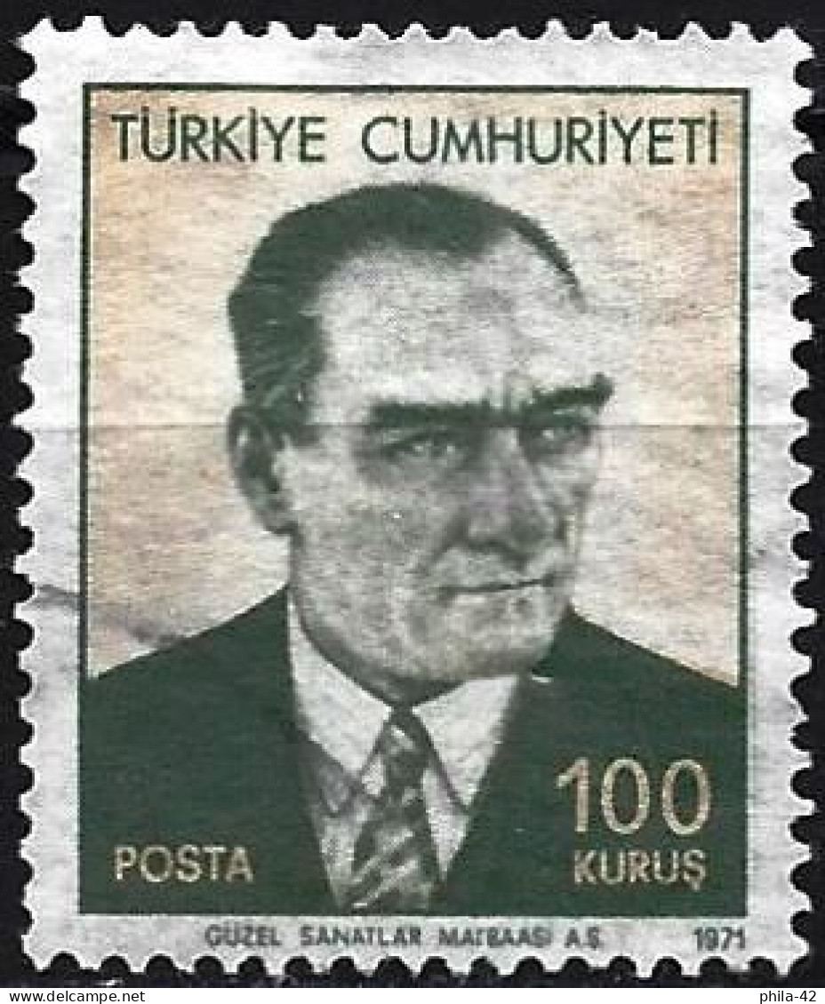 Turkey 1971 - Mi 2217 - YT 1985 ( President Mustapha Kemal Atatürk ) - Gebruikt