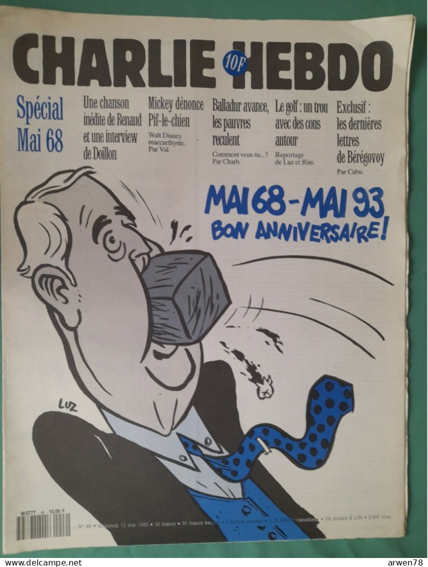 CHARLIE HEBDO 1993 N° 46 SPECIAL MAI 68 BON ANNIVERSAIRE - Humor