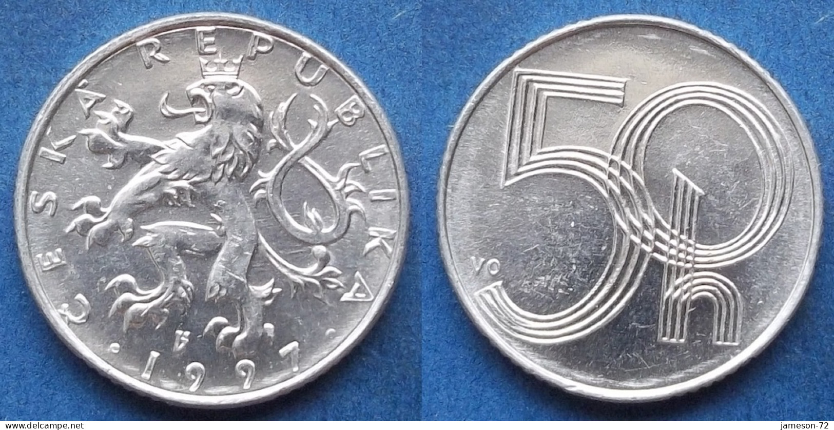 CZECH REPUBLIC - 50 Haleru 1997 KM# 3.1 Republic (1993) - Edelweiss Coins - Czech Republic