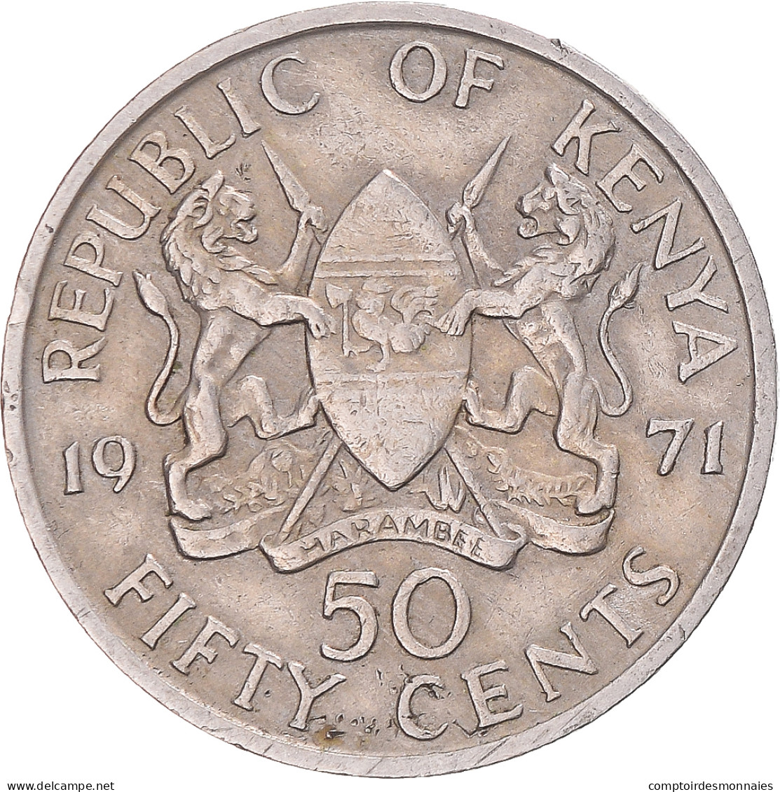 Monnaie, Kenya, 50 Cents, 1971 - Kenia