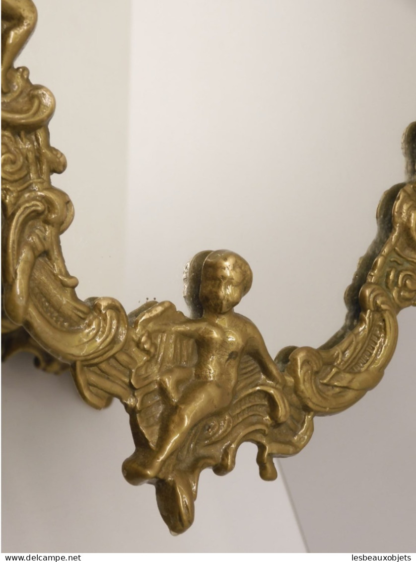 -JOLI MIROIR à POSER LAITON ROMANTIQUE PSYCHE ORIENTABLE déco XXe GLACE   E