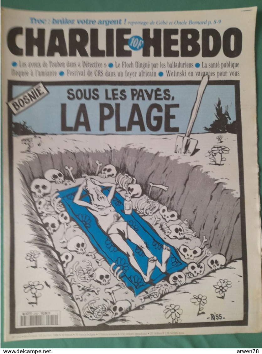 CHARLIE HEBDO 1996 N° 212 BOSNIE SOUS LES PAVES LA PLAGE - Humour