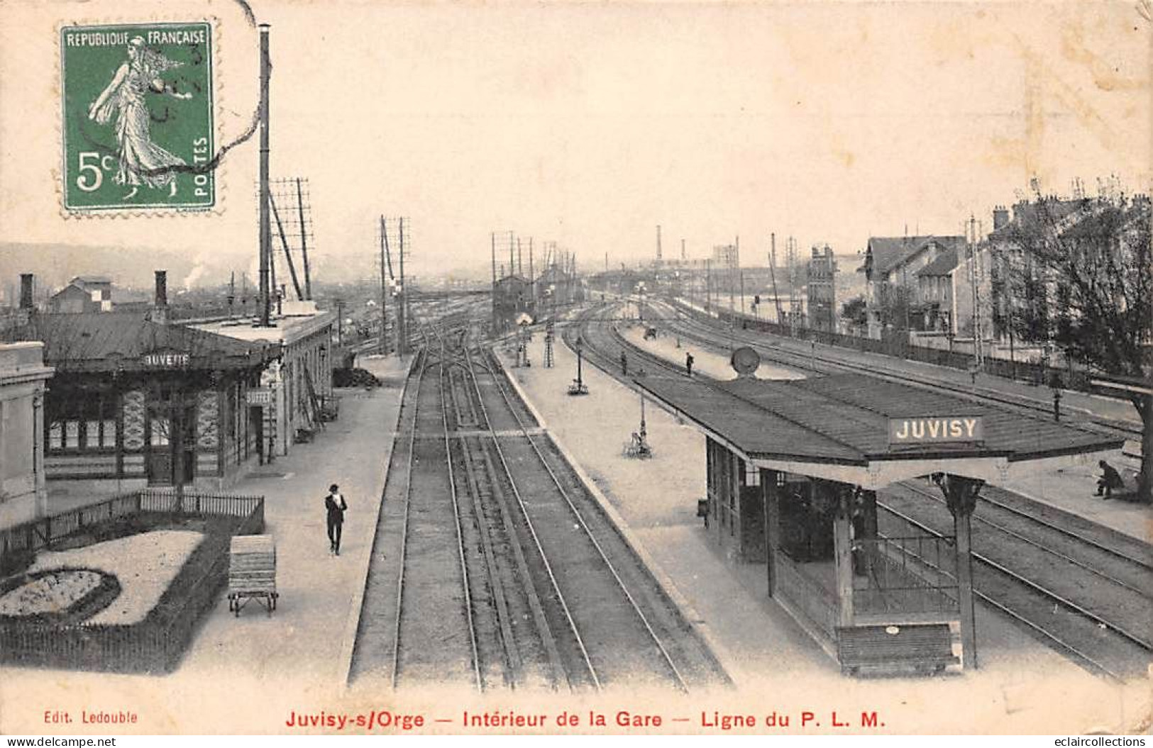 Juvisy Sur Orge           91          Intérieur De La Gare. Ligne P.LM   En Partie Décollée.        (voir Scan) - Juvisy-sur-Orge